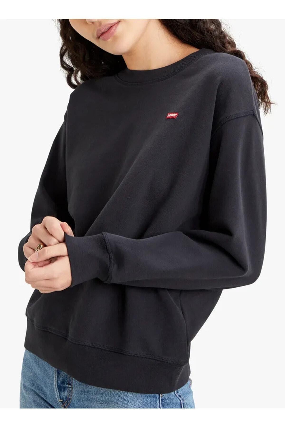 Levi's Kadın Bisiklet Yaka Siyah Basic Sweatshirt - A3172-0010 - Levi's - A3172-0010