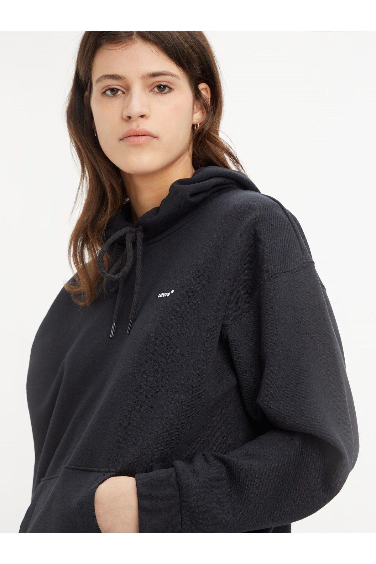 Levi's Kadın Kapüşonlu Siyah Sweatshirt - 001TZ-0000 · 11