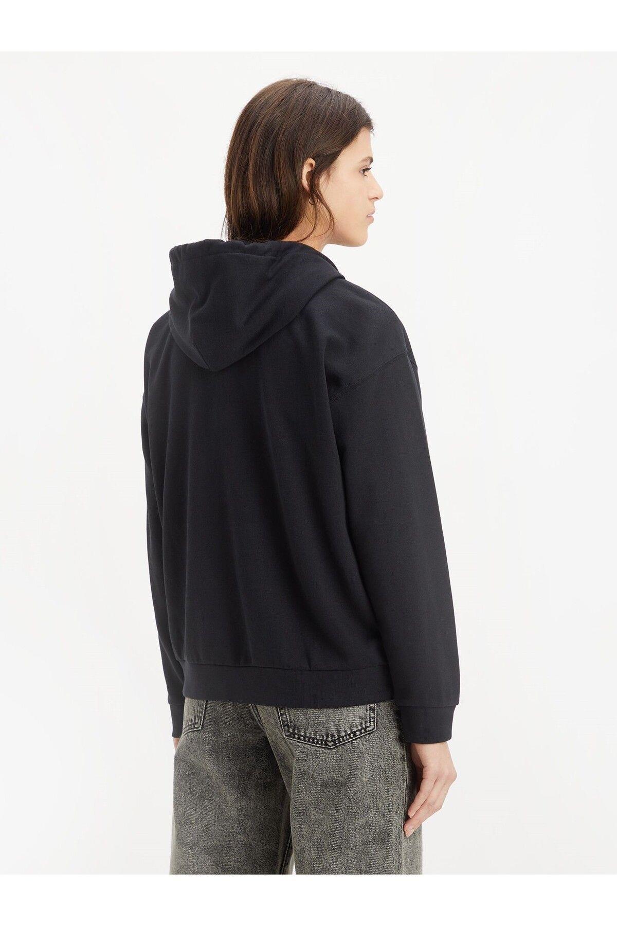Levi's Kadın Kapüşonlu Siyah Sweatshirt - 001TZ-0000 · 6
