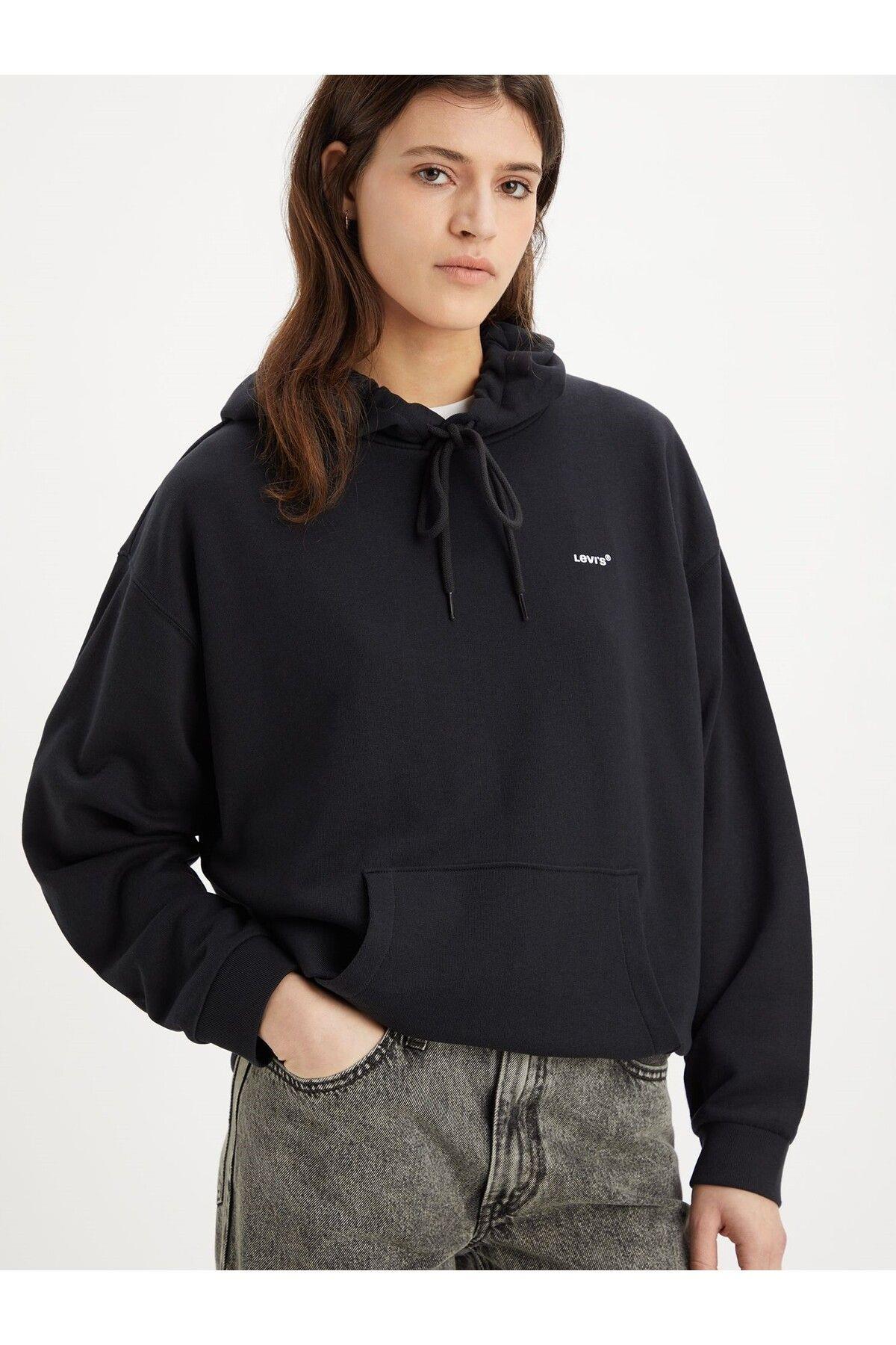 Levi's Kadın Kapüşonlu Siyah Sweatshirt - 001TZ-0000 · 16