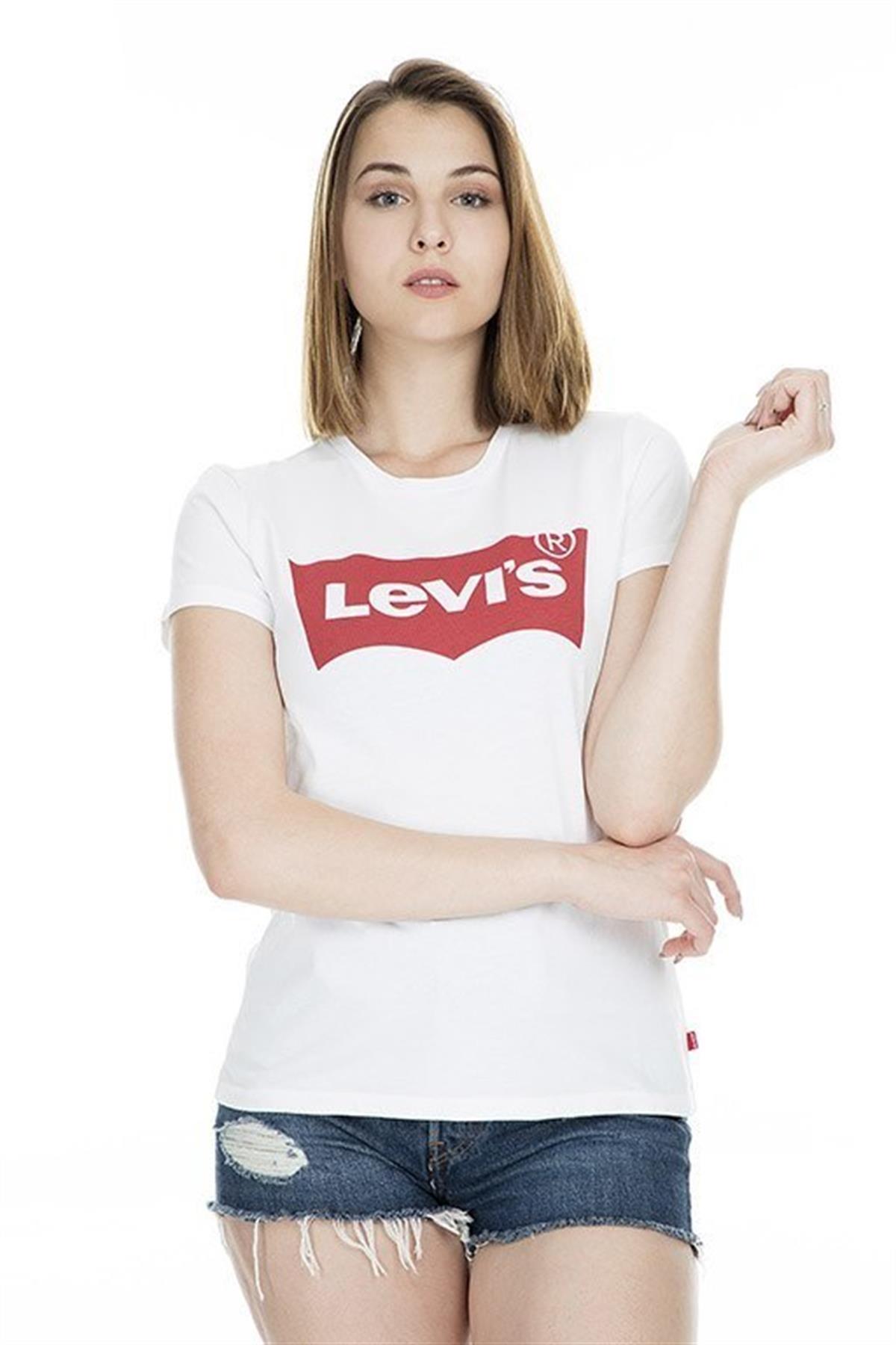 Levi's Kadın Logolu Beyaz T-shirt - 17369-0053