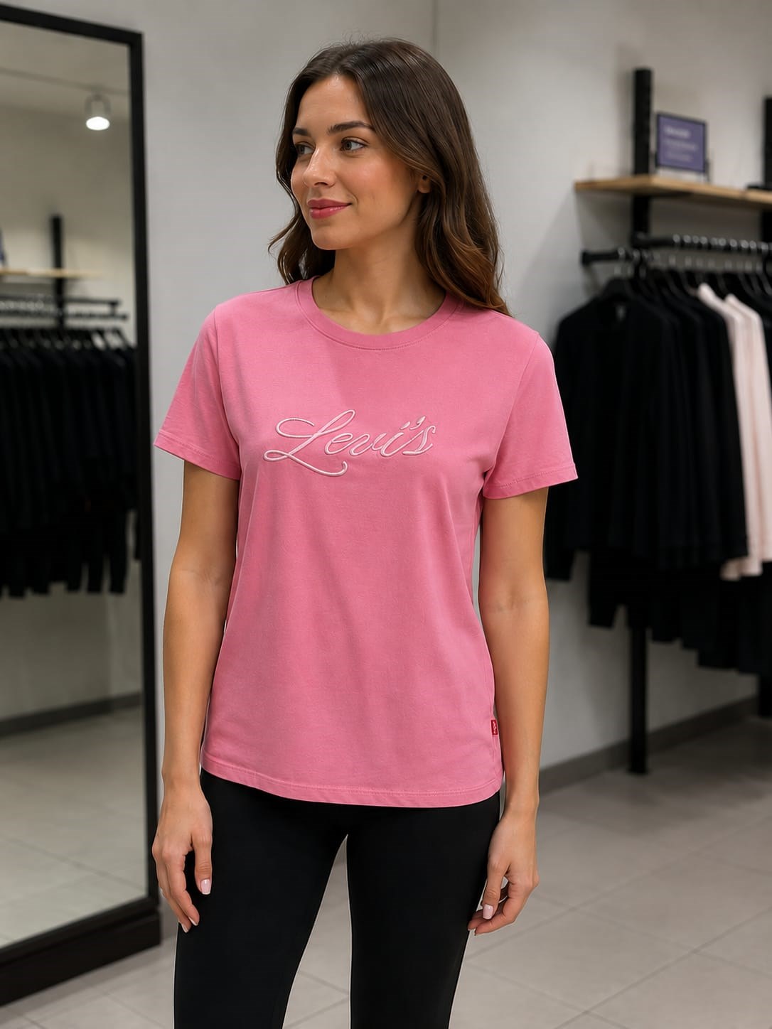 Levi's Kadın Marka Logolu Pembe T-shirt - 008C0-0003 - Levi's - 008C0-0003