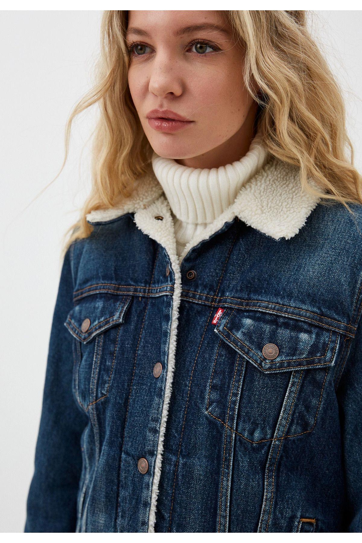 Levi's Kadın Orijinal Sherpa Trucker Kürklü Kot Ceket - 36136-0063 - Levi's - 36136-0063