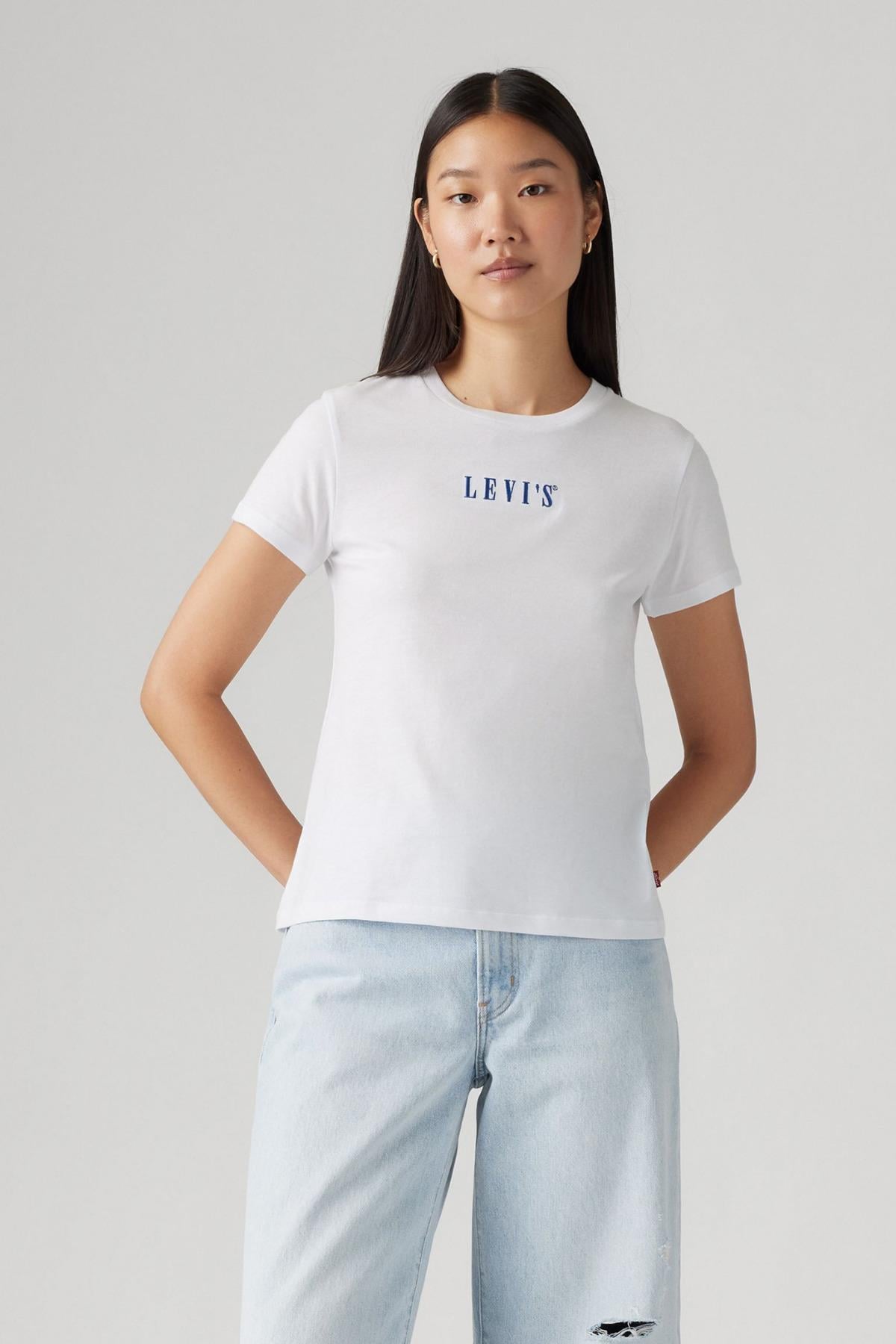 Levi's Kadın Perfect Tee Serif Beyaz T-shirt - A2086-0378 - Levis - A2086-0378