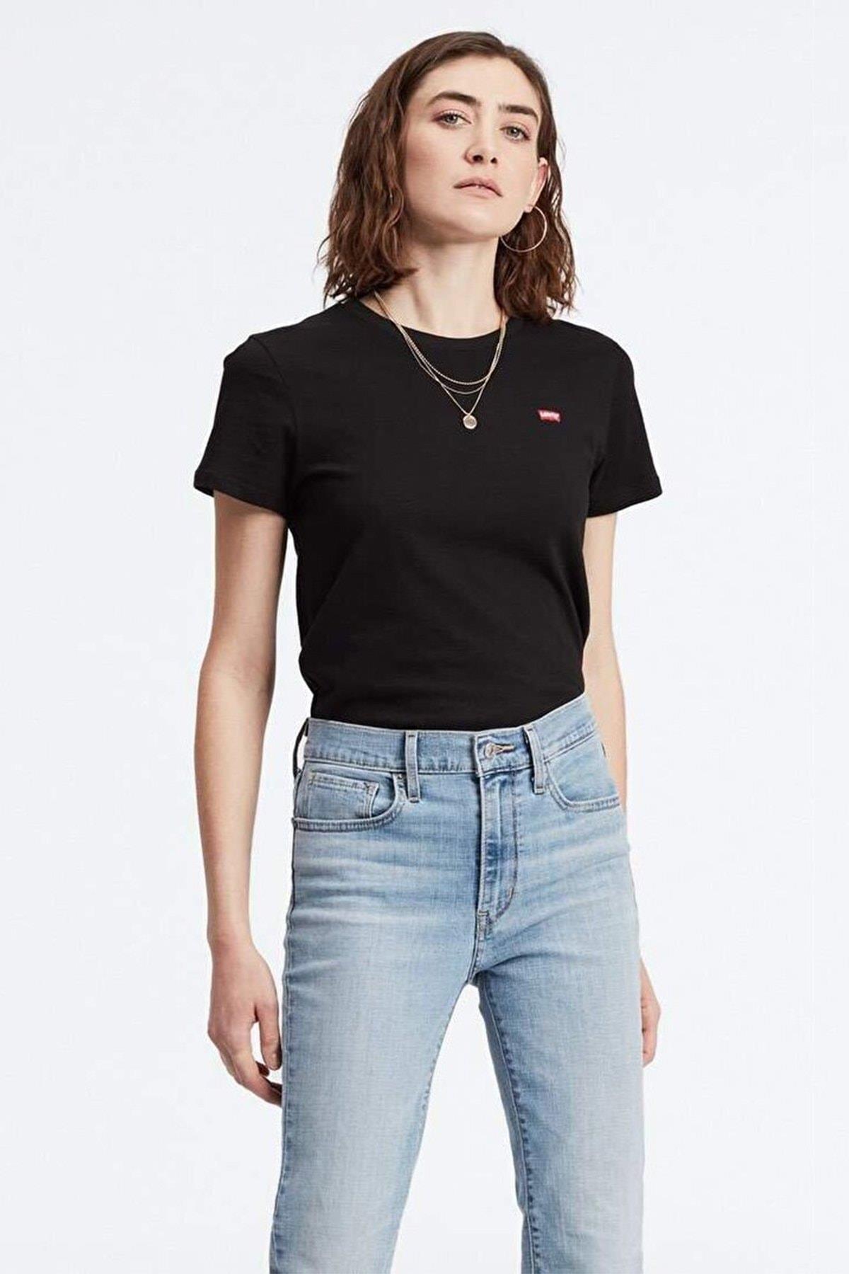 Levi's Kadın Siyah The Perfect Arma T-shirt A4917-0000 - Levi's - 22k071055b0001