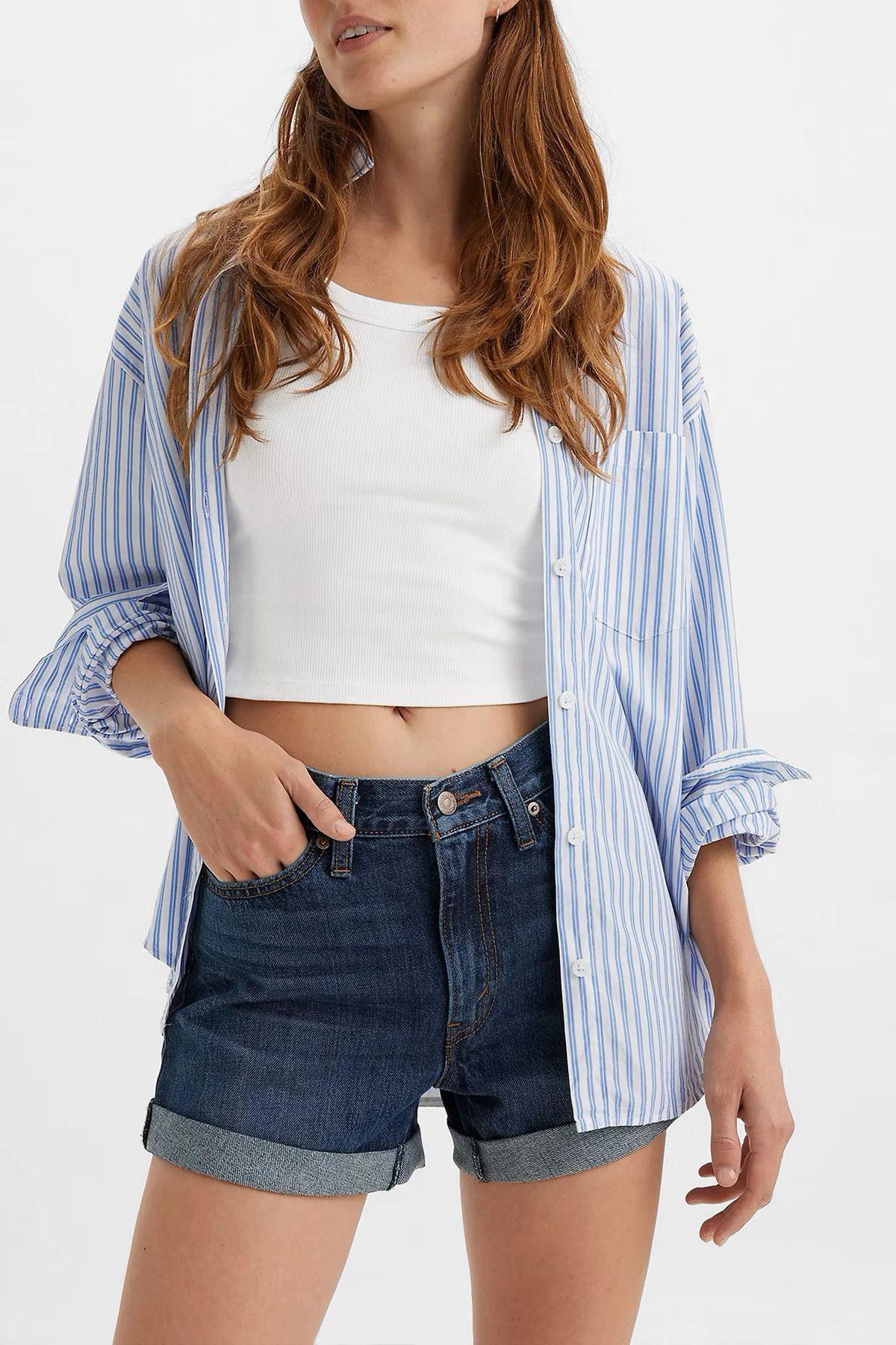 Levi's Kadın Yüksek Bel Mavi Kadın Mom Denim Kot Şort -  A5564-0004 · 9