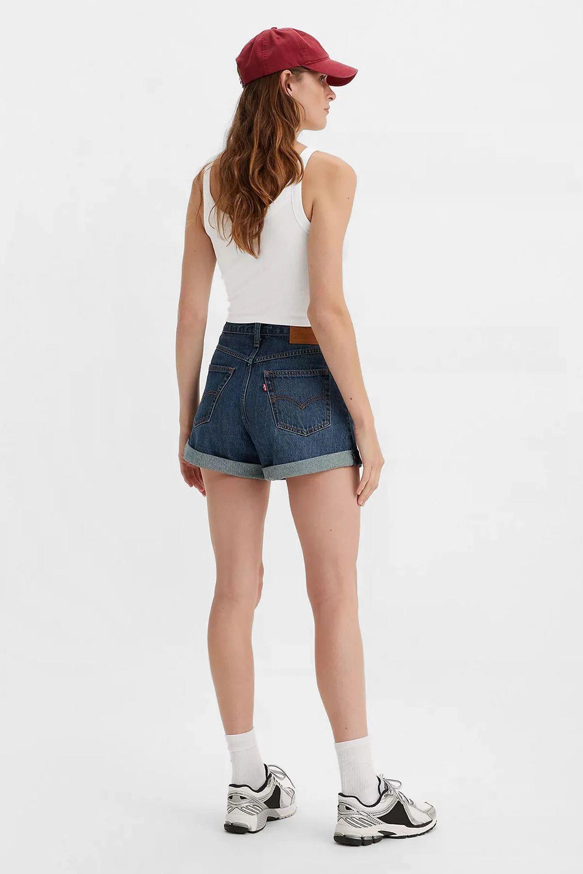 Levi's Kadın Yüksek Bel Mavi Kadın Mom Denim Kot Şort -  A5564-0004 · 17