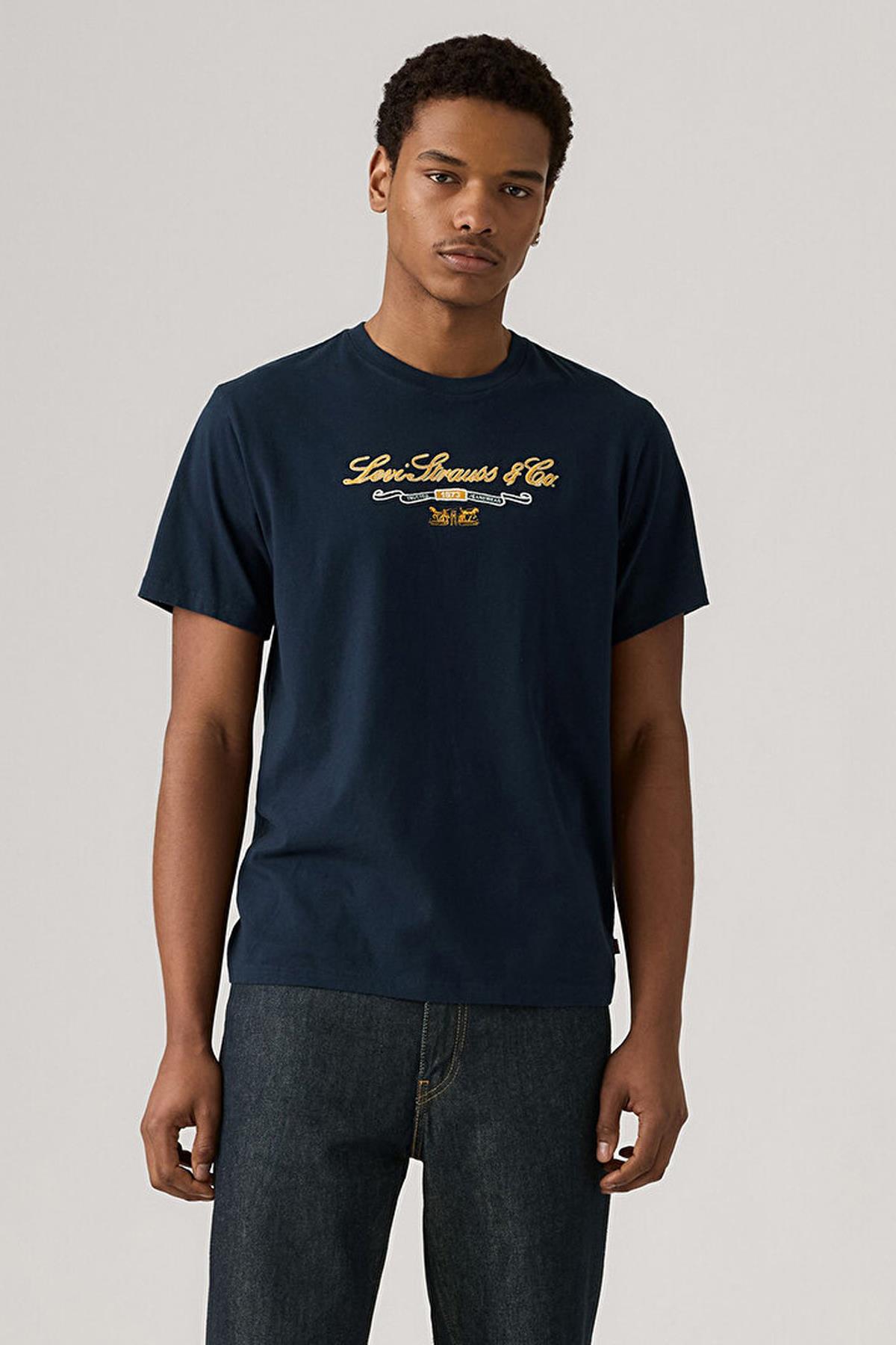 Levi's Relaxed Erkek Mavi Bisiklet Yaka Tişört - A2082-0296 - Levi's - A2082-0296