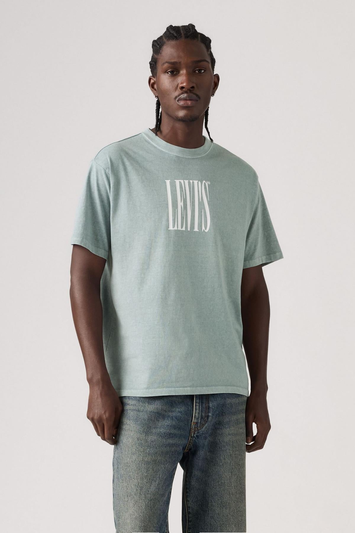 Levi's Vintage Fit Graphic Stretched Serif Yeşil Erkek T-Shirt - 87373-0406 - Levi's - 87373-0406