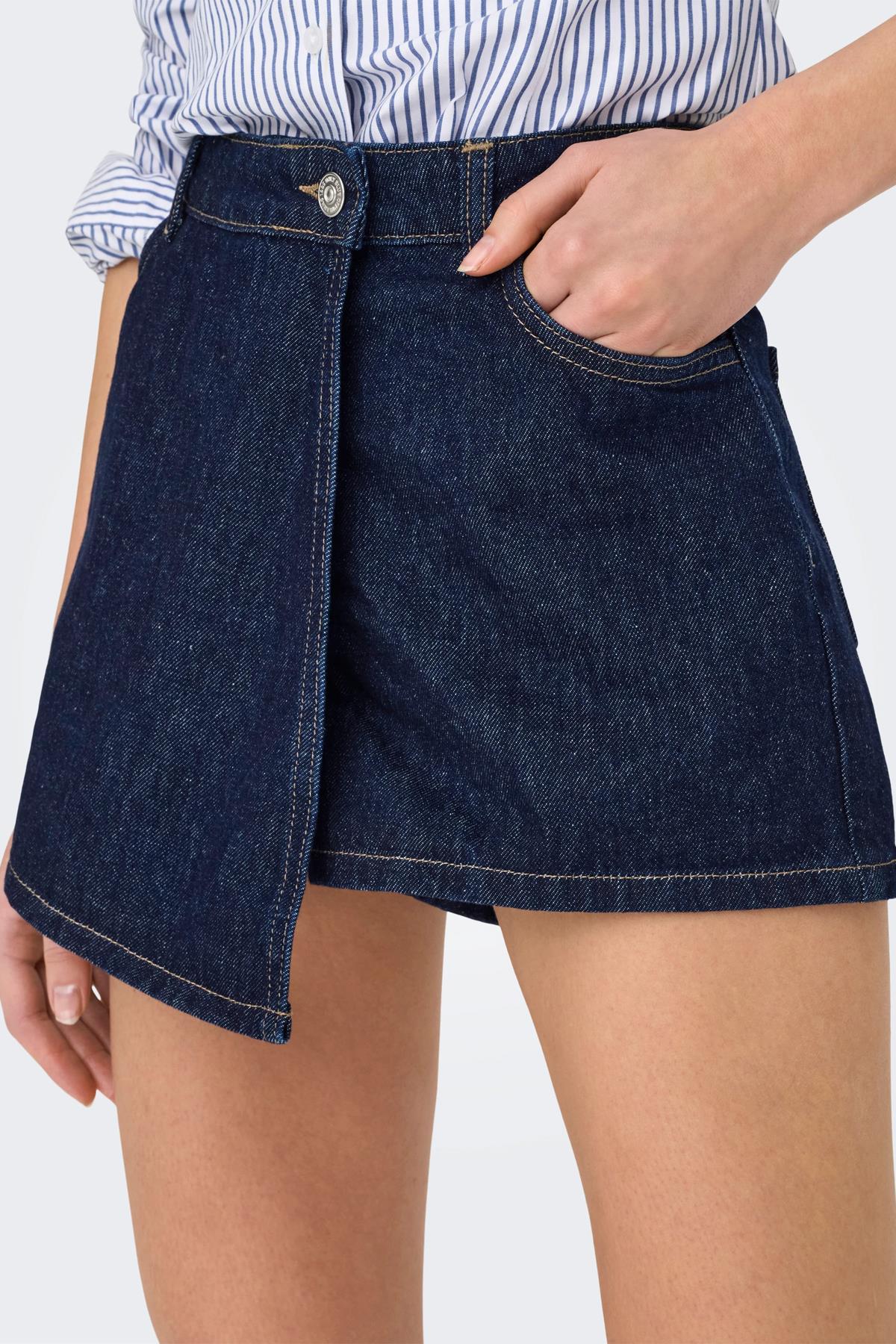 Only Kadın 100% Pamuk Regular Fit Şort Etek - 15357947 - Only - 15357947