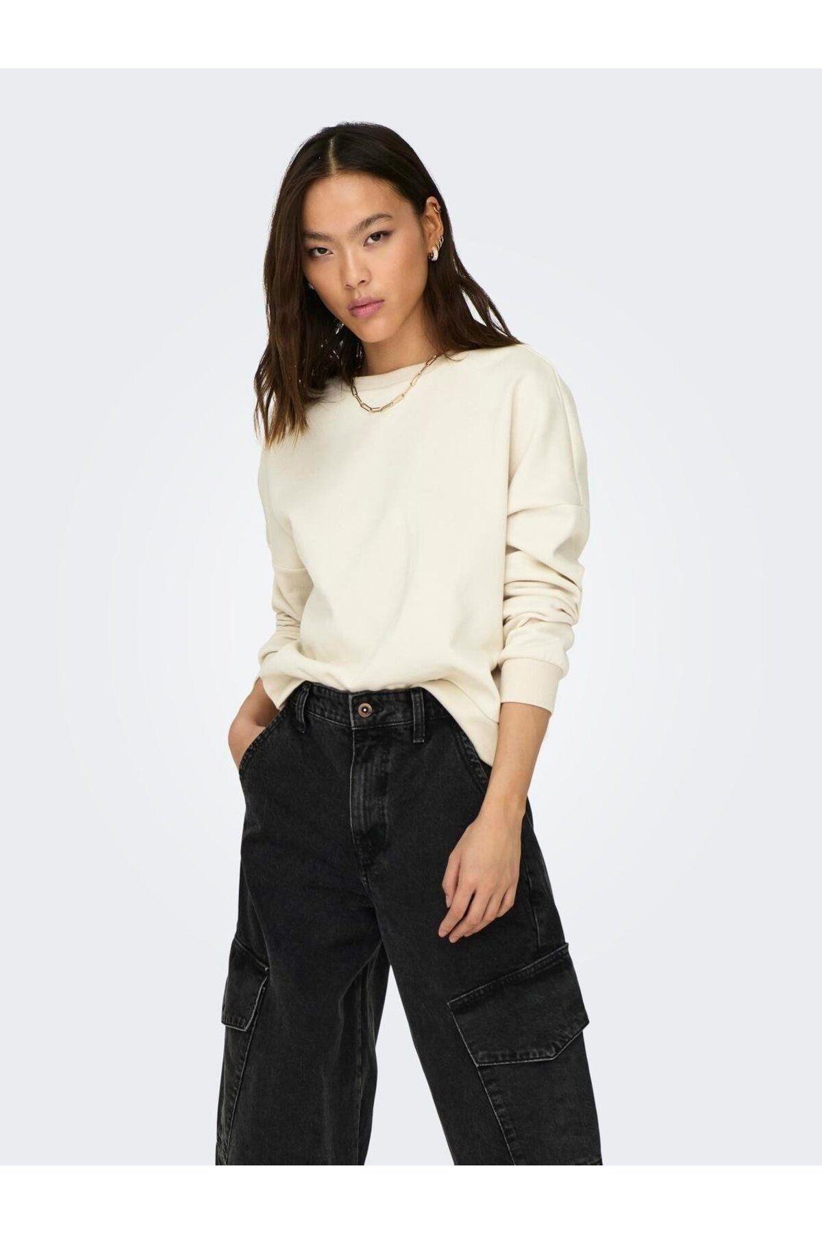 Only Kadın Basic Düz Onlfave O-neck Sweatshirt - 15321400 - Only - 1-15321400