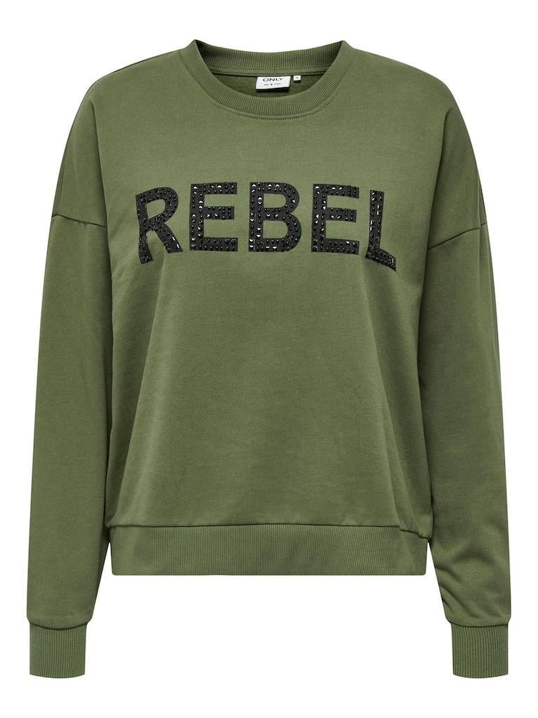 Only Kadın Bisiklet Yaka Taşlı Sweatshirt - 15310260 - Only - 15310260