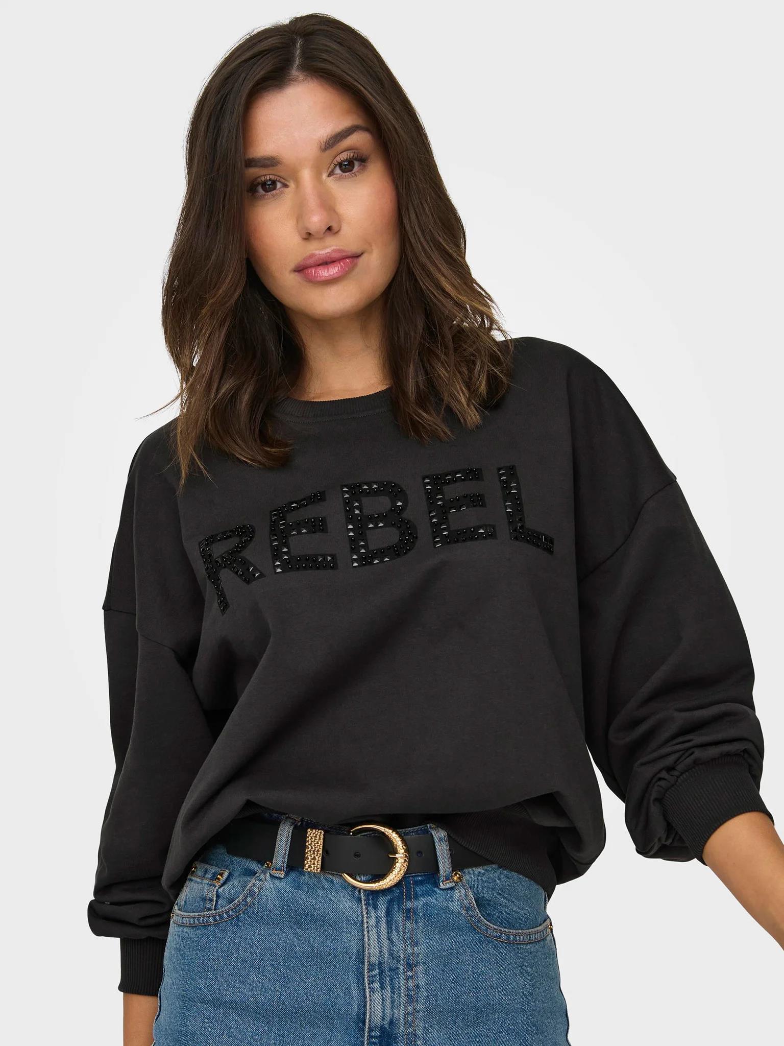 Only Kadın Bisiklet Yaka Taşlı Sweatshirt - 15310260 · 11