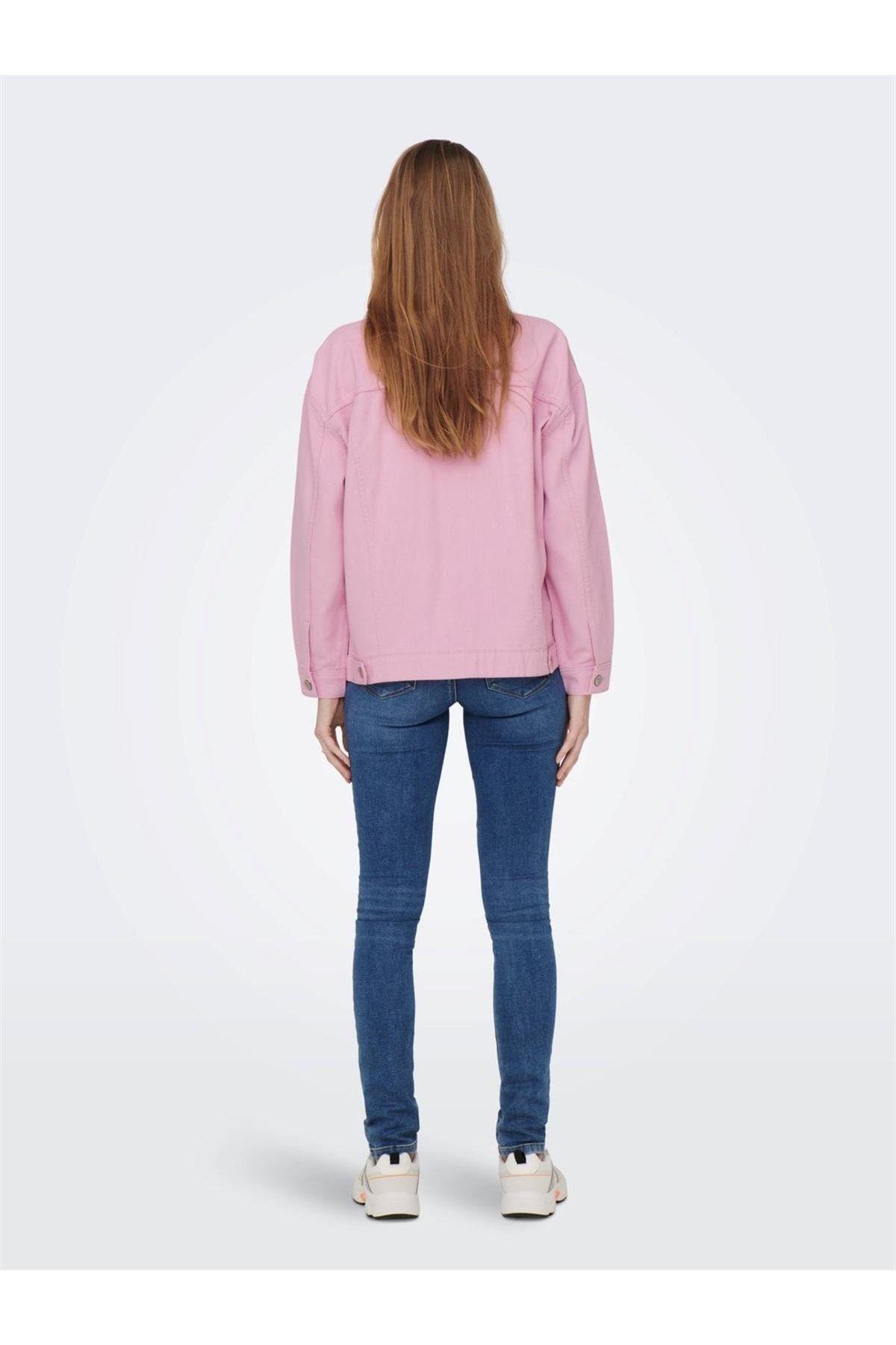 Only Kadın Denim Pembe Kot Ceket Oversıze Jacket-15279677 · 10