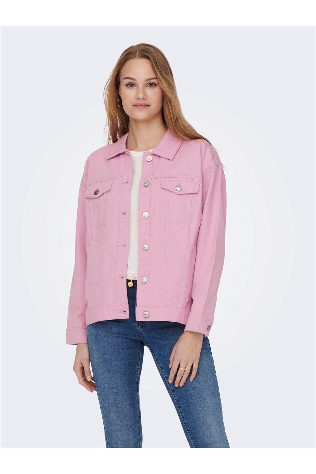 Only Kadın Denim Pembe Kot Ceket Oversıze Jacket-15279677