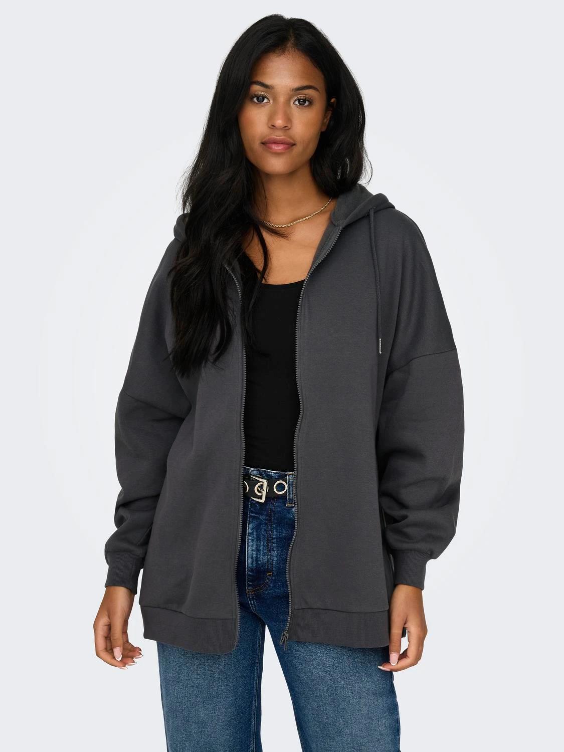 Only Kadın Fermuarlı Uzun Sweatshirt - 15335180 - Only - 15335180
