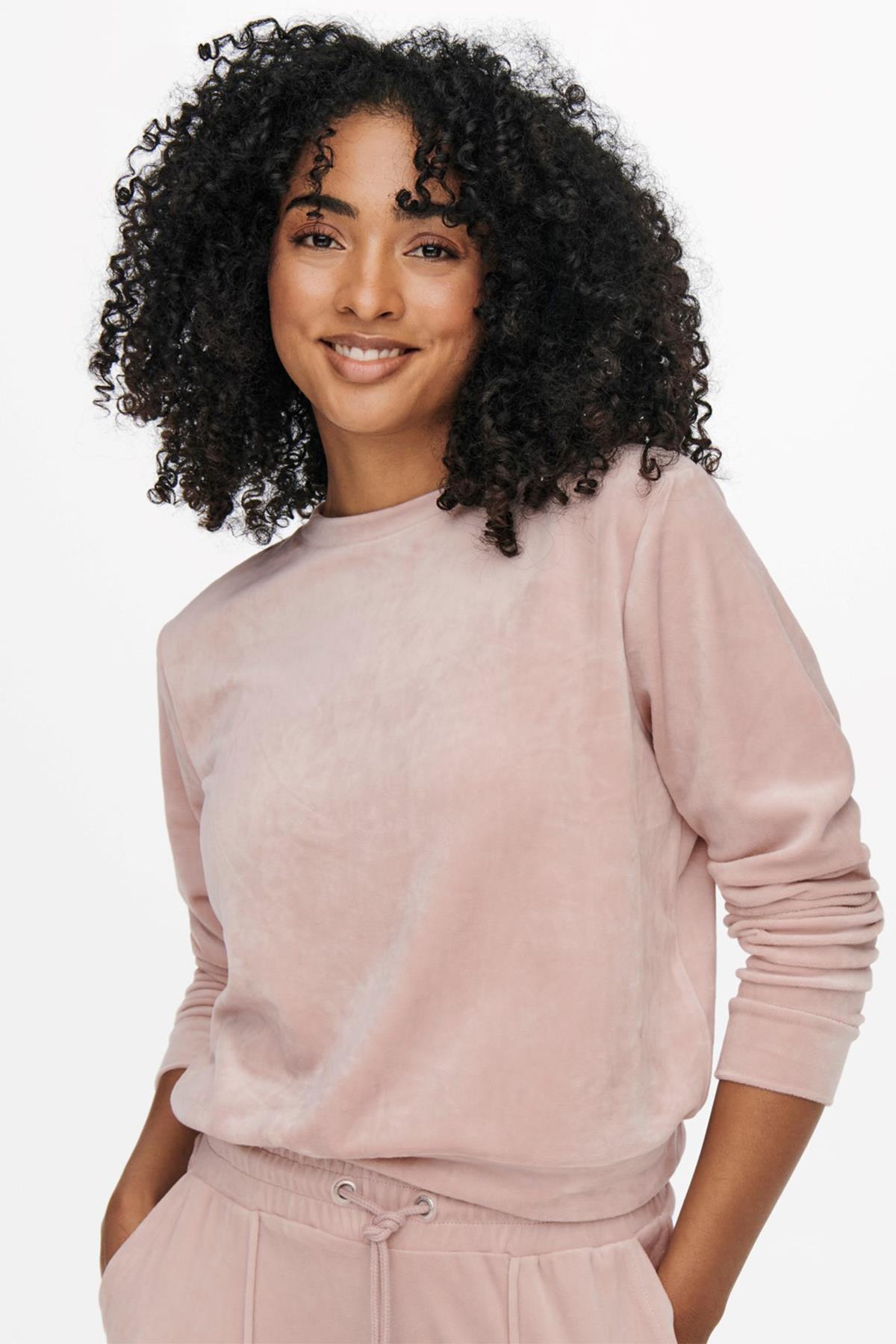 Only Kadın Kadife Sweatshirt Kazak Velvet O-neck - 15254741 · 9