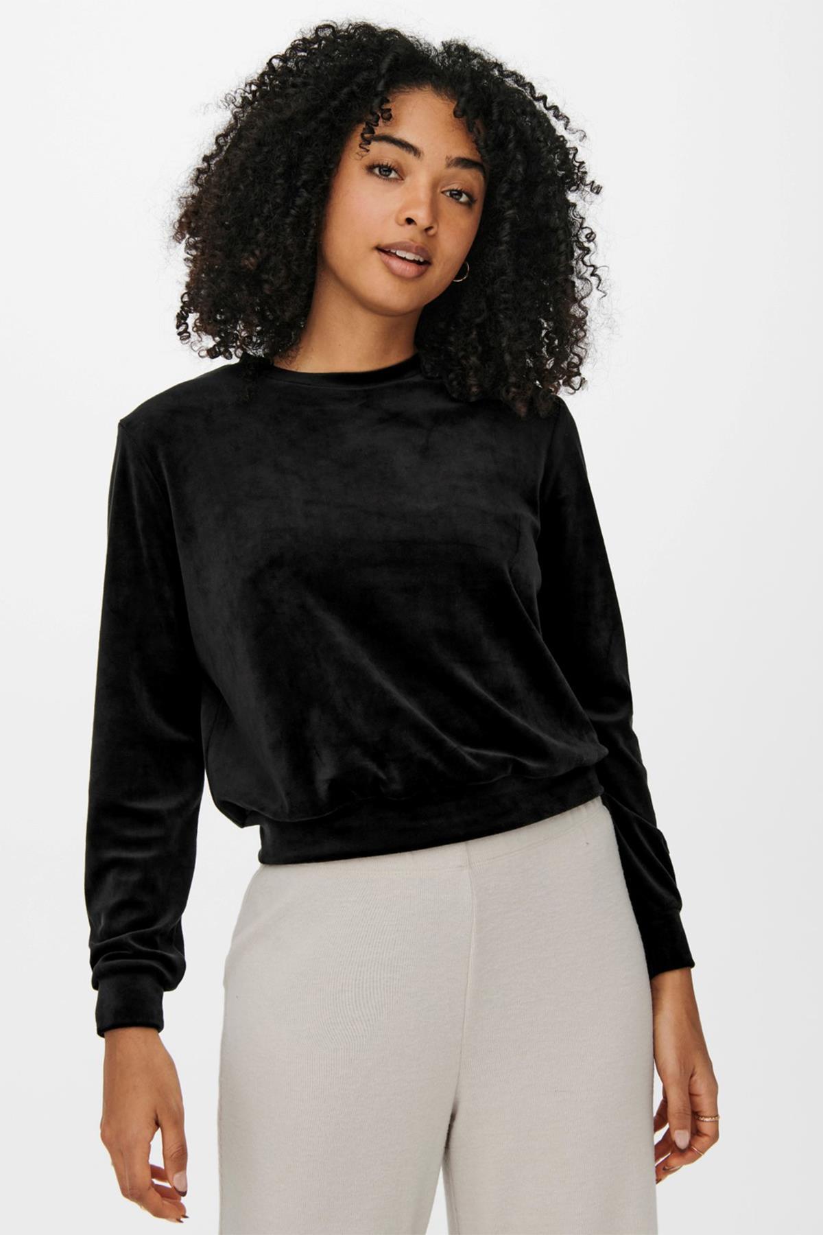 Only Kadın Kadife Sweatshirt Kazak Velvet O-neck - 15254741 · 7