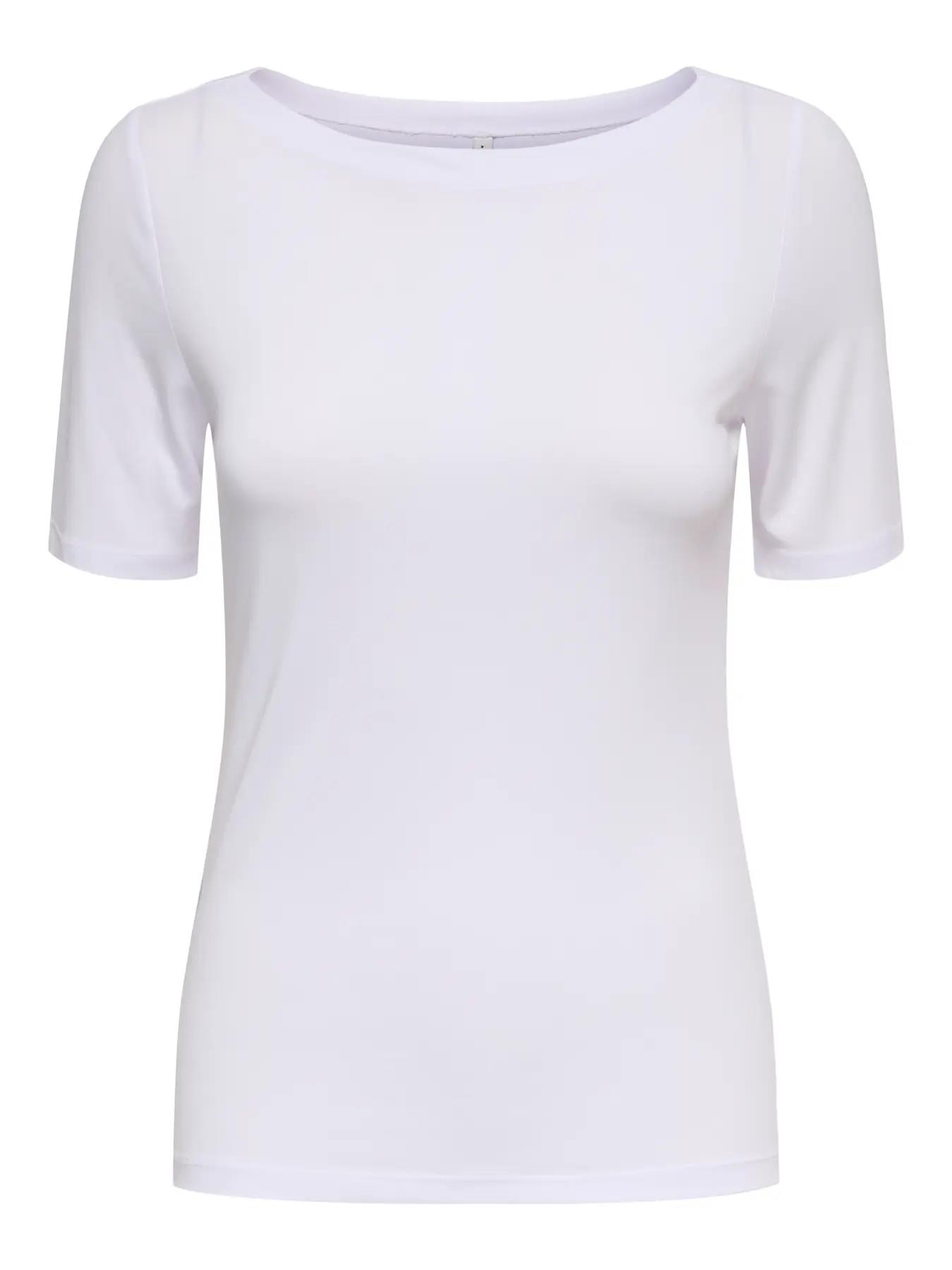 Only Kadın Kayık Yaka Beyaz T-Shirt - 15367559 - Only - 15367559-2