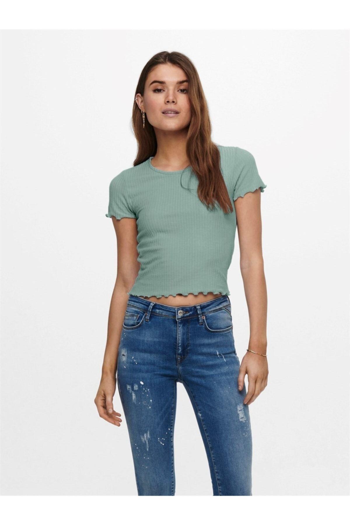 Only Kadın Kısa Kollu Fırfırlı Crop T-Shirt - 15201206 ONLEMMA · 7