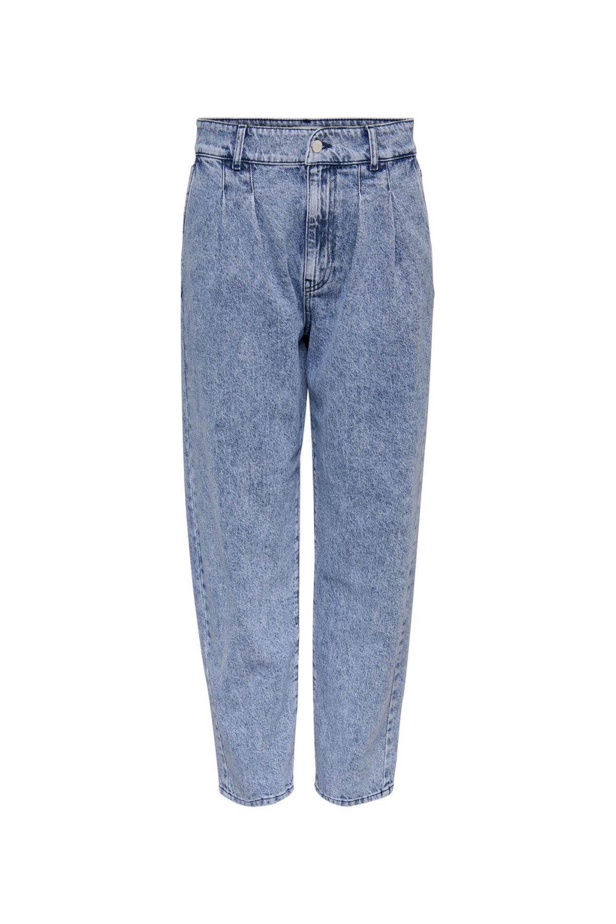 Only Kadın Mavi Açık Mavi Pili Detaylı Havuç Pantolon Carrot Jean 15200166 · 80