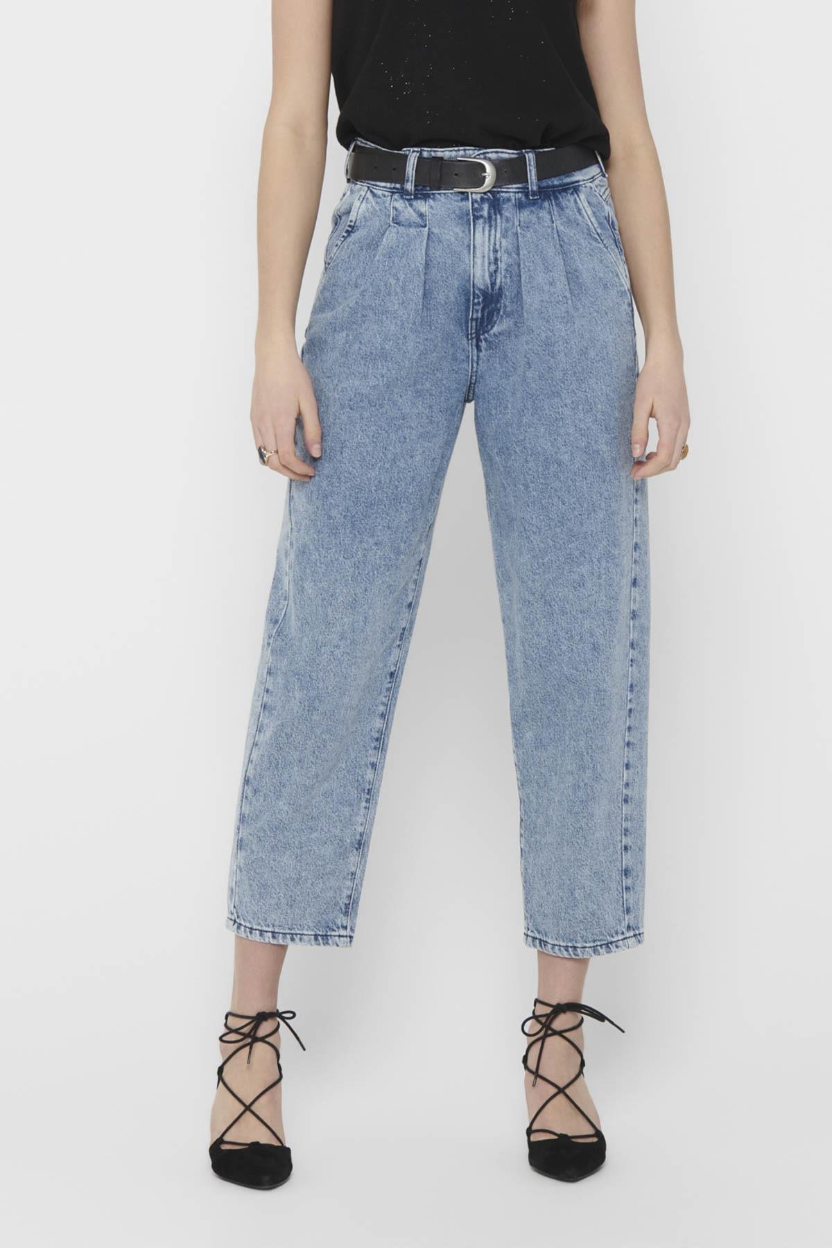 Only Kadın Mavi Açık Mavi Pili Detaylı Havuç Pantolon Carrot Jean 15200166 · 27