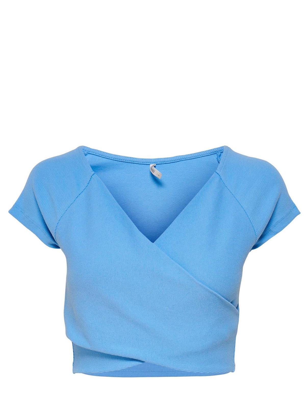 Only Kadın Mavi ve Pembe Short Top Çapraz Crop - 15230889 - Only - 15230889-1