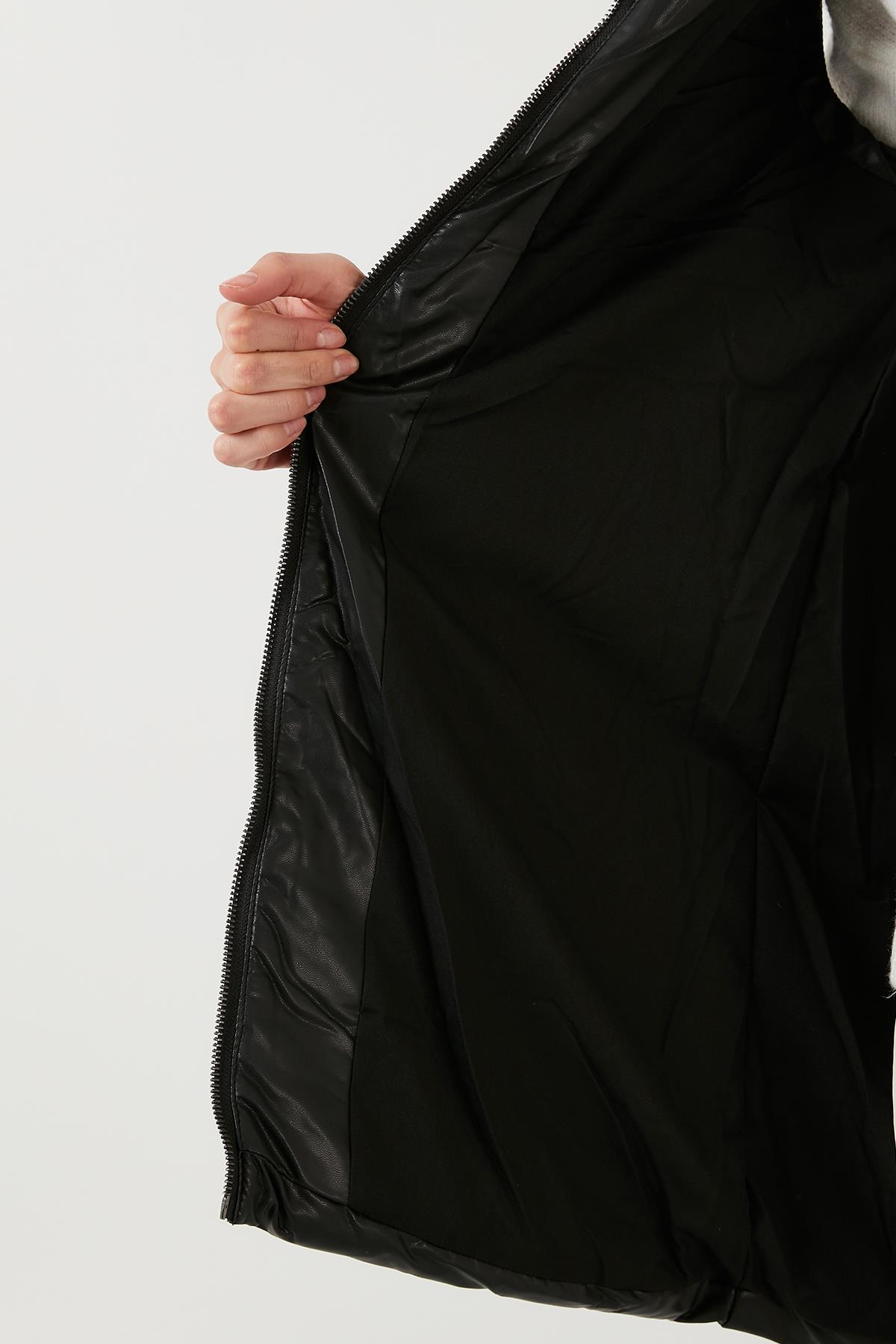 Only Kadın Onlanja Faux Leather Waistcoat Şişme Kadın Yelek - 15261497 Black · 21