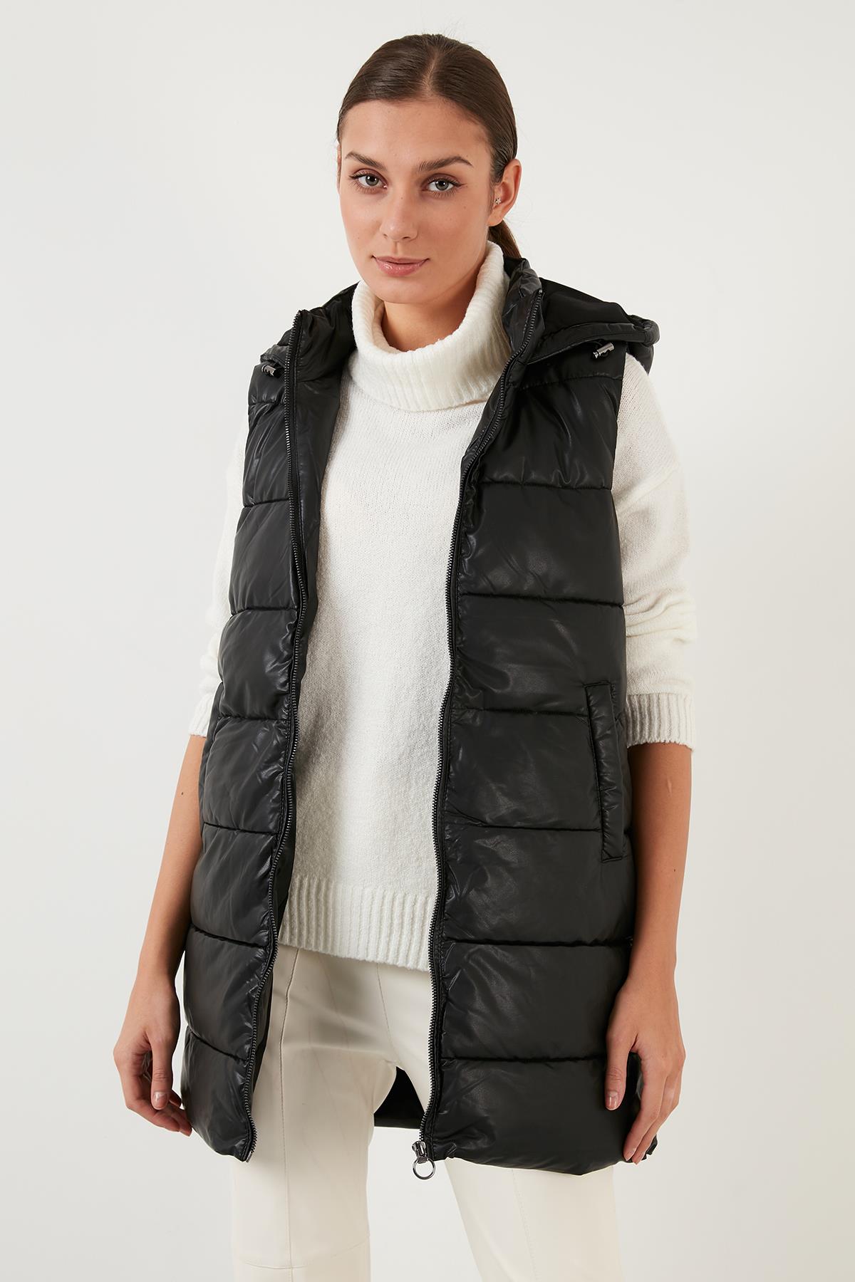Only Kadın Onlanja Faux Leather Waistcoat Şişme Kadın Yelek - 15261497 Black · 10