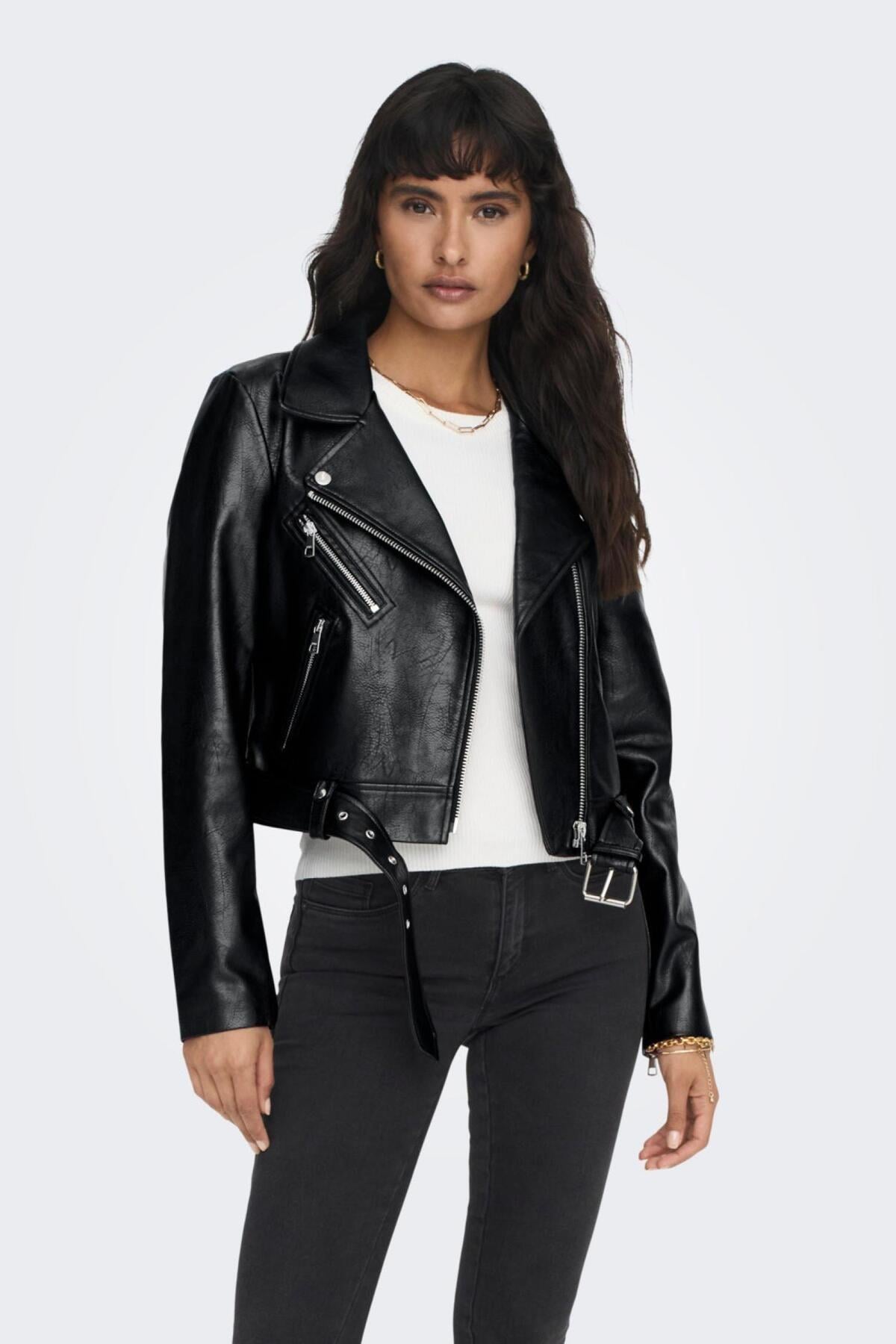 Only Kadın Onlnewvera Faux Leather Biker Kadın Deri Ceket - 15296592 - Only - 15296592