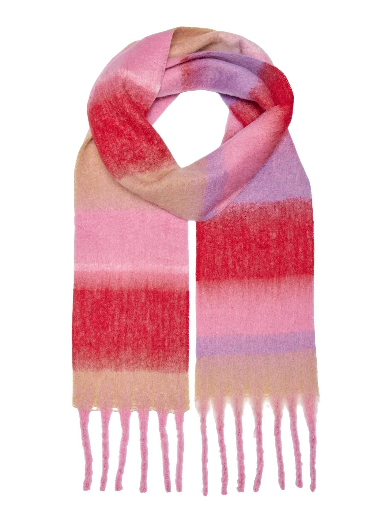 Only Kadın ONLSIGRID SLIM CHECK Yumuşak Püsküllü Pembe Atkı - 15349859 - Only - 15349859-2