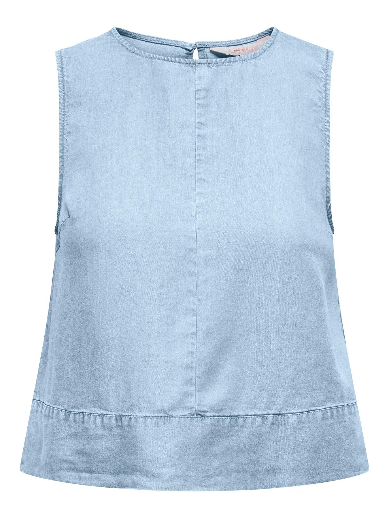 Only Kadın Sıfır Kollu Bol Kesim Mavi Bluz - 15363996 - Only - 15363996