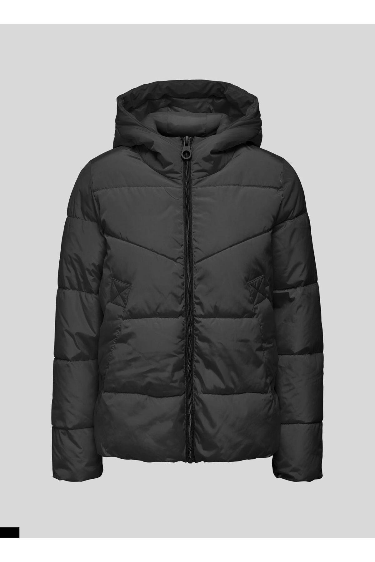 Only Kadın Siyah Şişme Kapüşonlu Mont Onlnewamanda Short Jacket - 5003056128  - Only - 5003056128