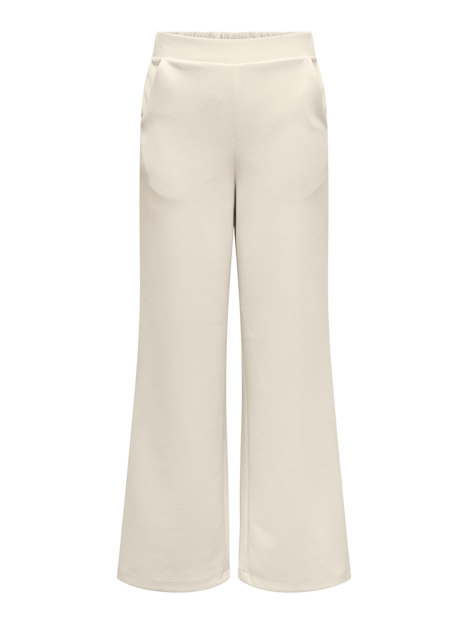 Only Kadın Uzun Geniş Paça Lastikli Bel Ekru Pantolon - 15339819 - Only - 15339819-1