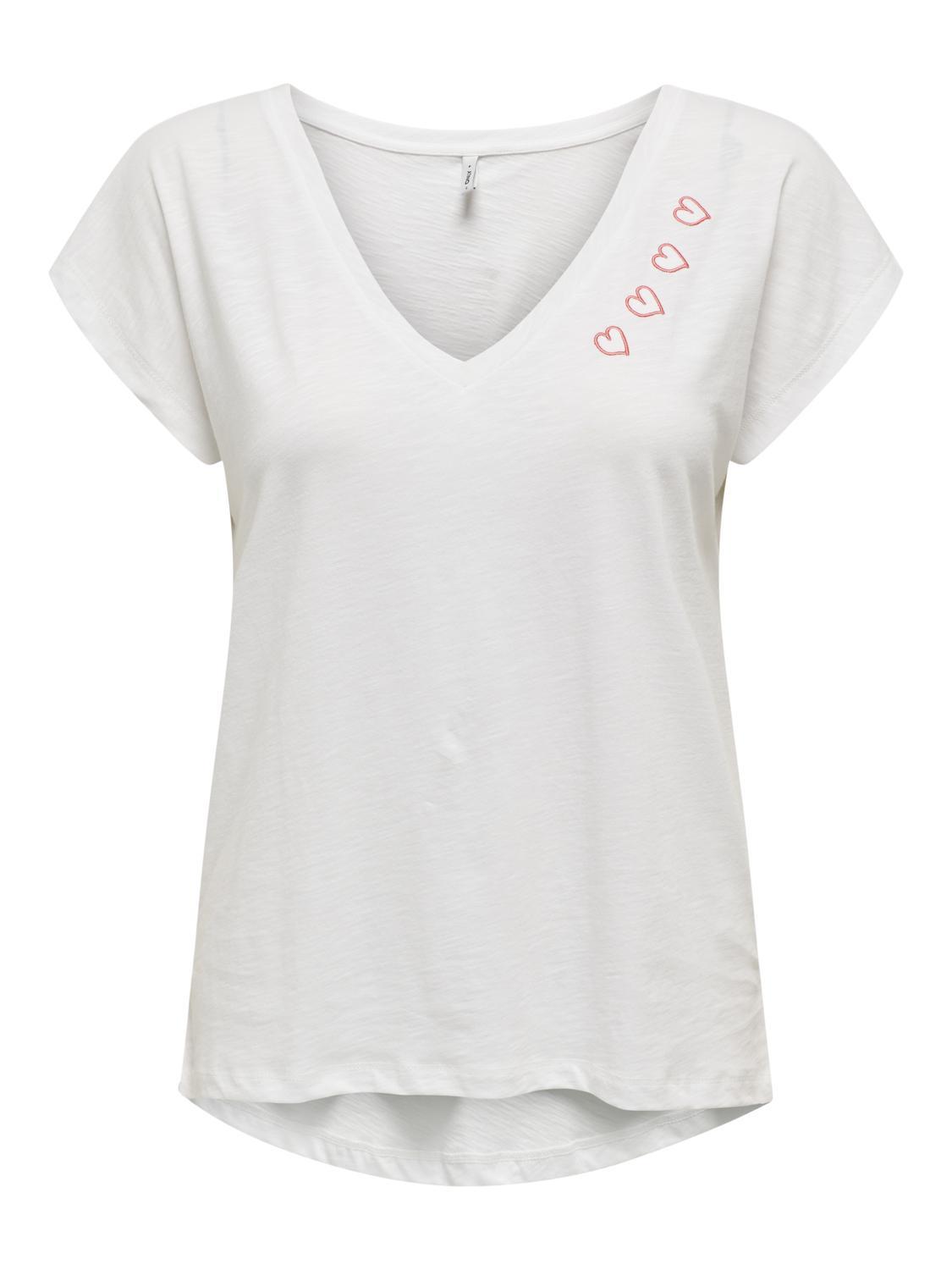 Only Kadın V-Yaka İşlemeli T-shirt - 15320529 · 14