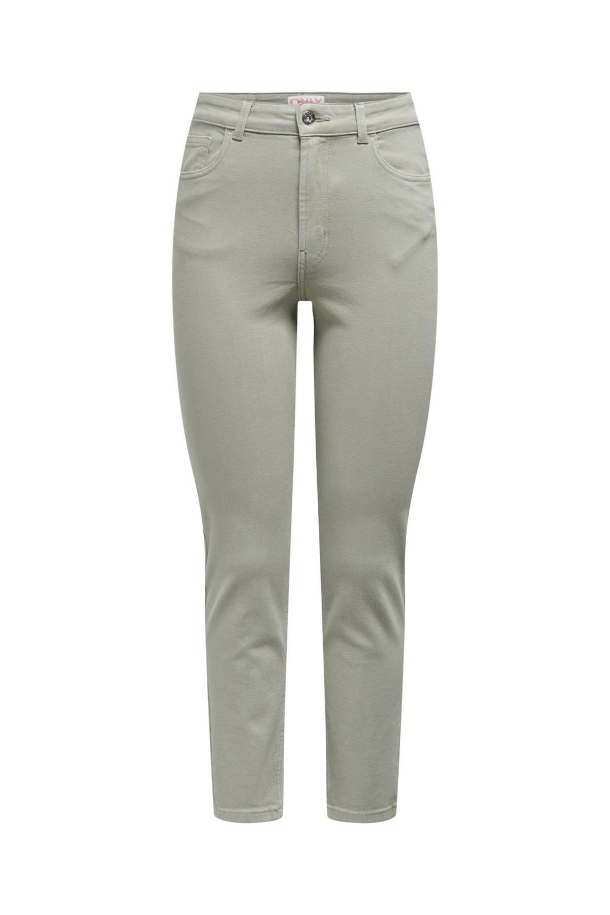 Only Kadın Yüksel Bel Düz Kesim Yeşil Kot Pantolon - 15252531 - Only - 15252531