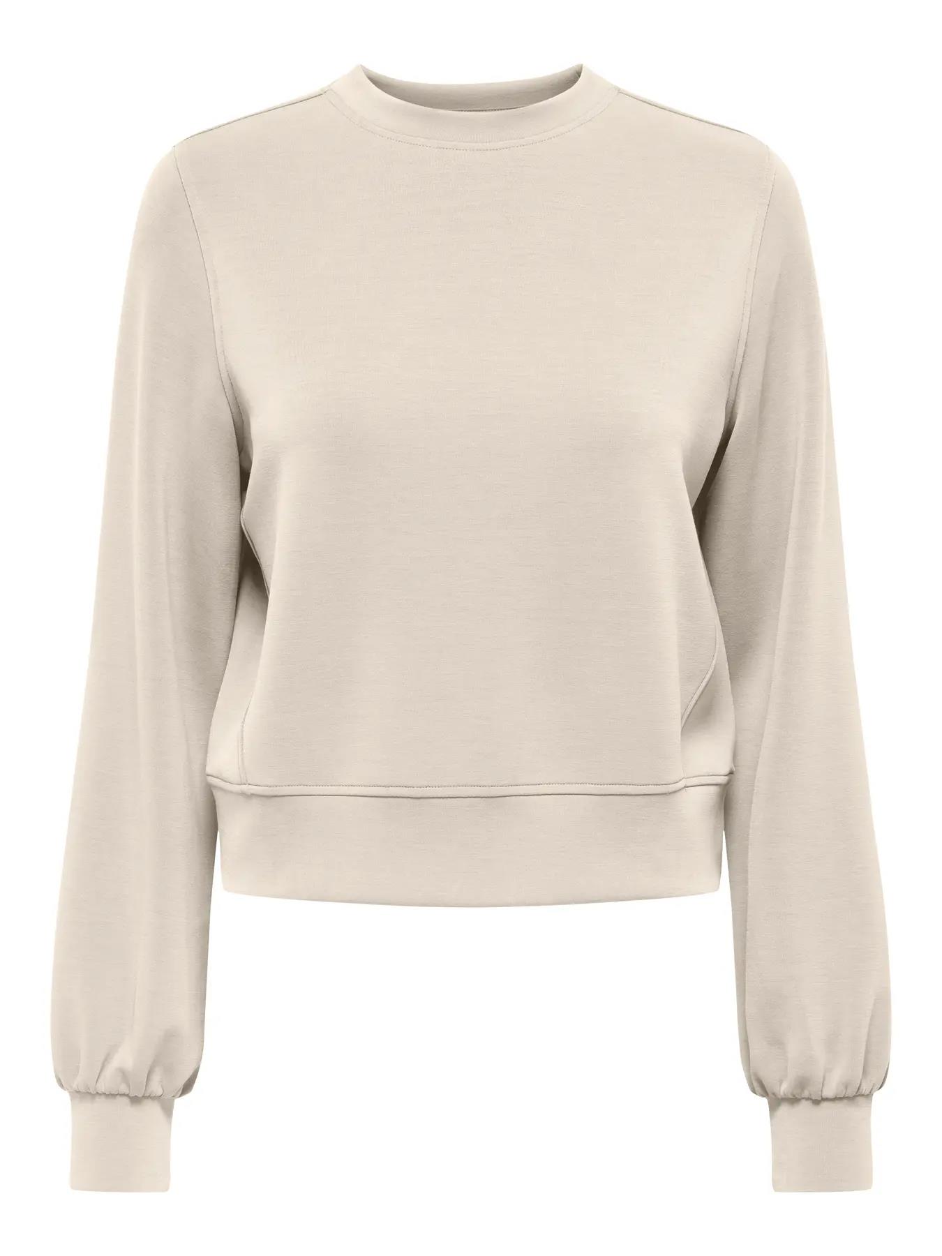 Only Kadın Yuvarlak Yaka Bej Sweatshirt - 15369155 - Only - 15369155-1