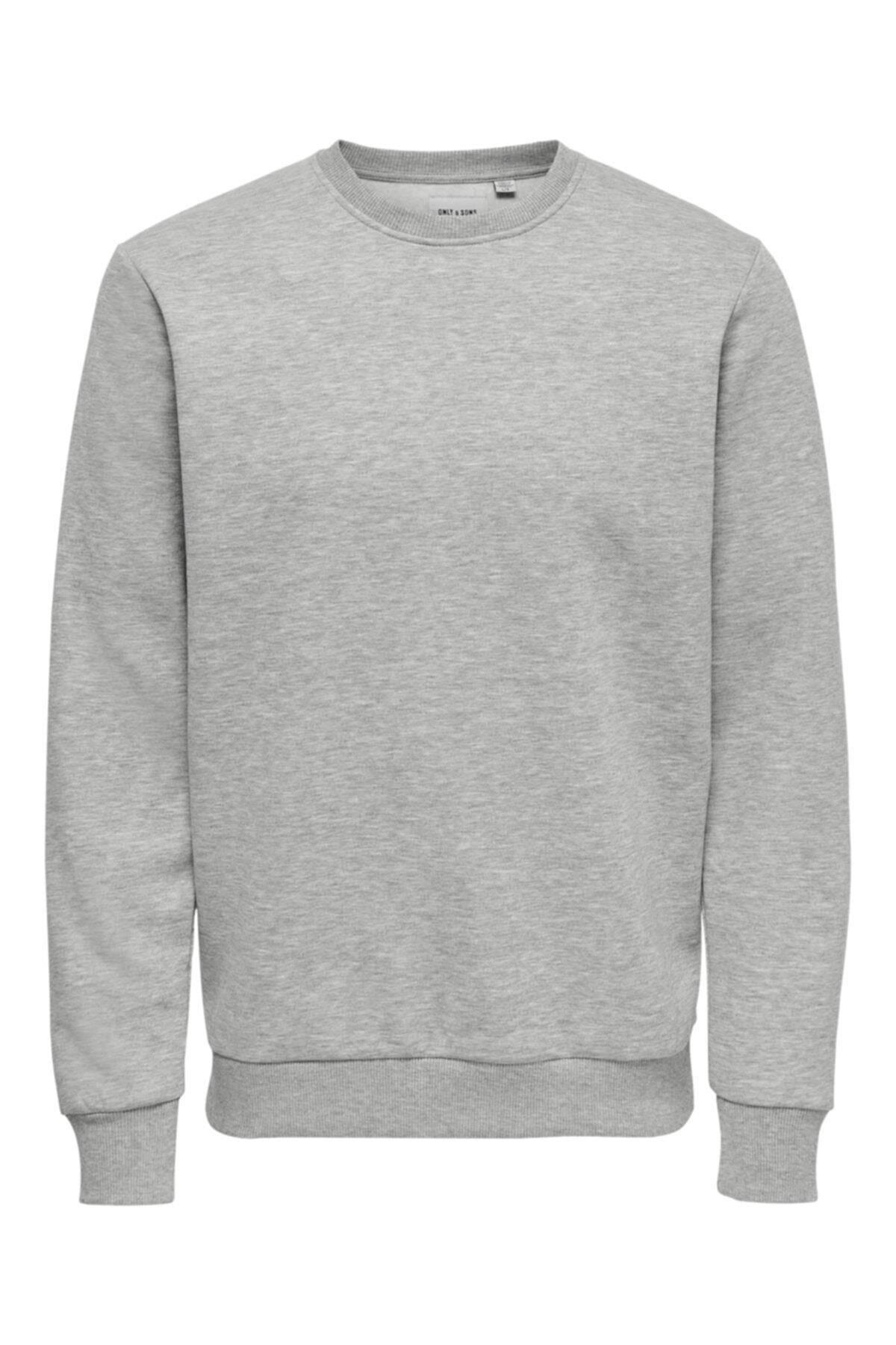 Only & Sans Ceres Lıfe Erkek Sweat - 22018683 - Only & Sons - 22018683-Light Grey
