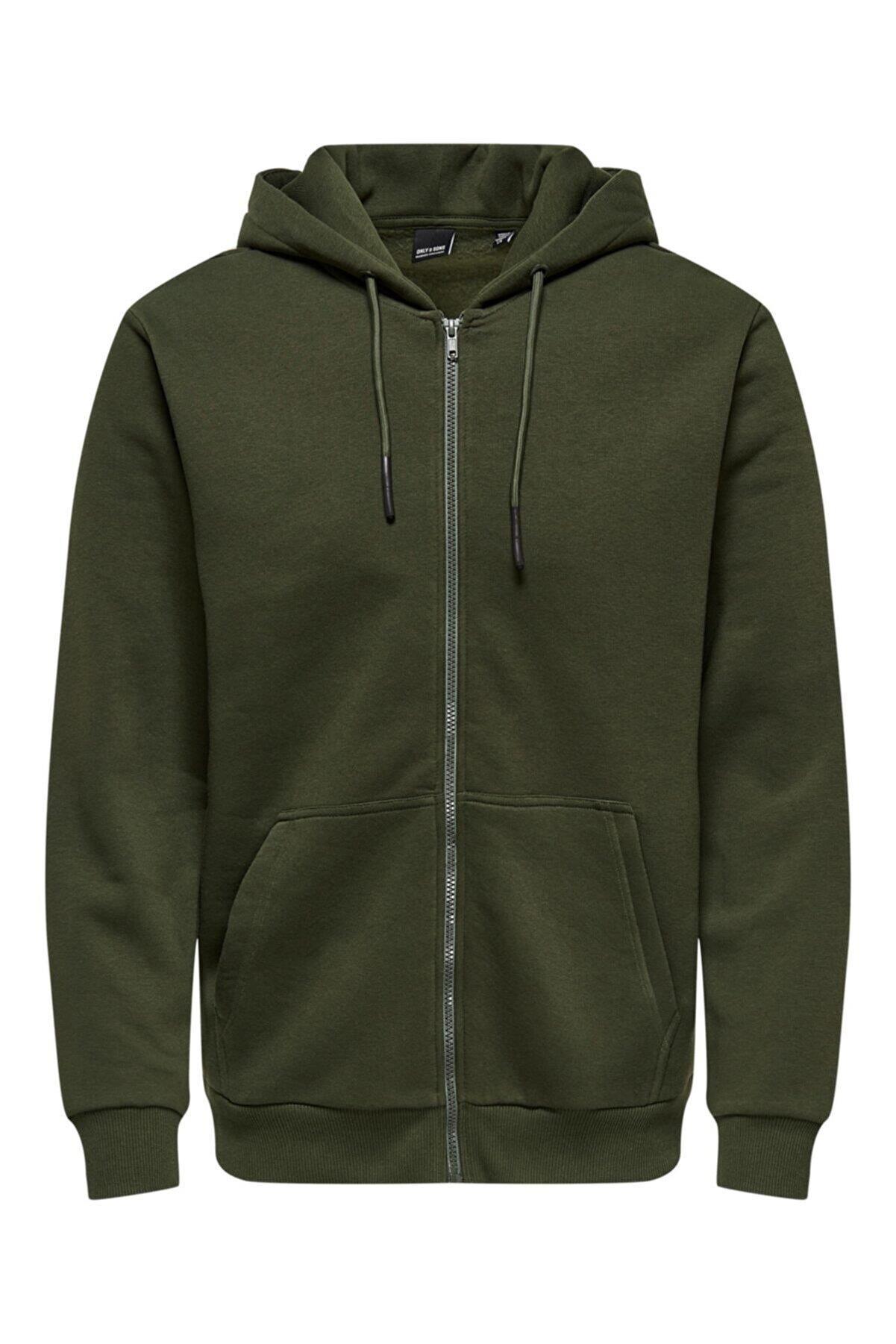Only & Sons Ceres Zip Hoodie Sweat Erkek Kapüşonlu Sweatshirt 22018684-18 - Only & Sons - 22018684