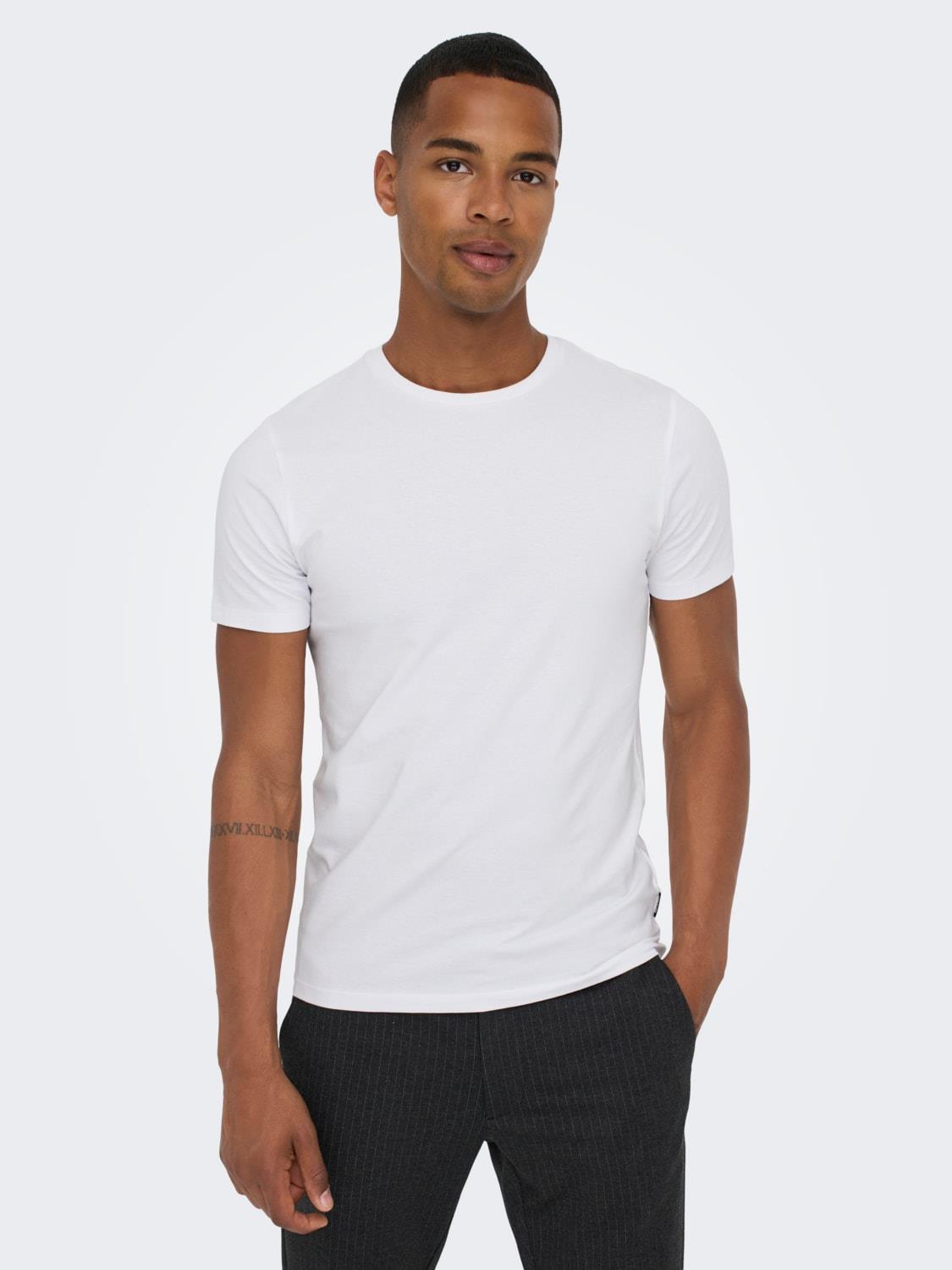 Only & Sons Erkek 2'li Bisiklet Yaka T-shirt - 22021181 - Only & Sons - 22021181