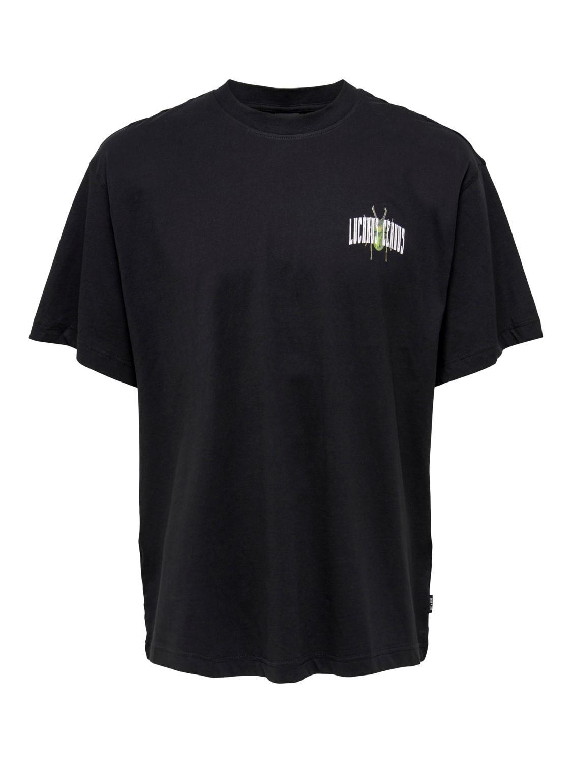 Only & Sons Erkek Bisiklet Yaka Baskılı T-shirt 22022638  - Only & Sons - 22022638