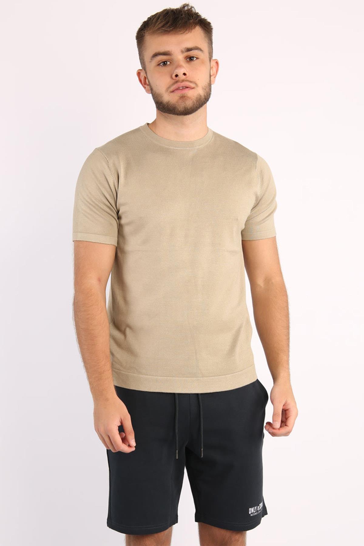 Only & Sons Erkek Düz Renk T-shirt - 22022928 - Only & Sons - 22022928