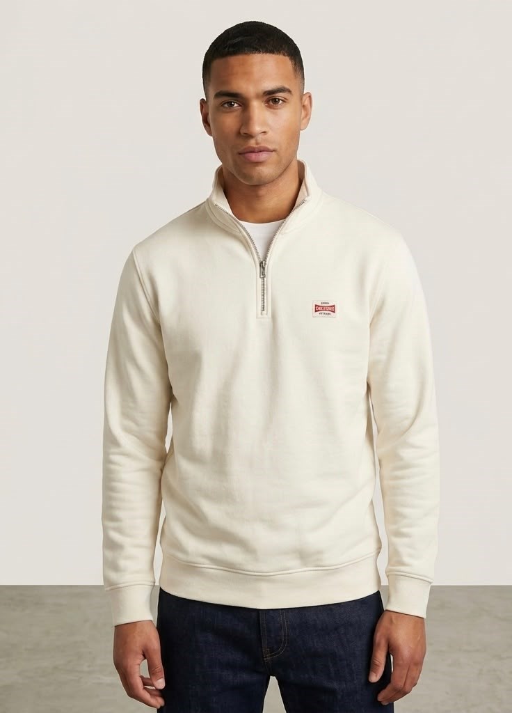 Only & Sons Erkek ONSDAWSON REG LS HALF SWEATSHİRT BEYAZ - 22039036  - Only & Sons - 22039036