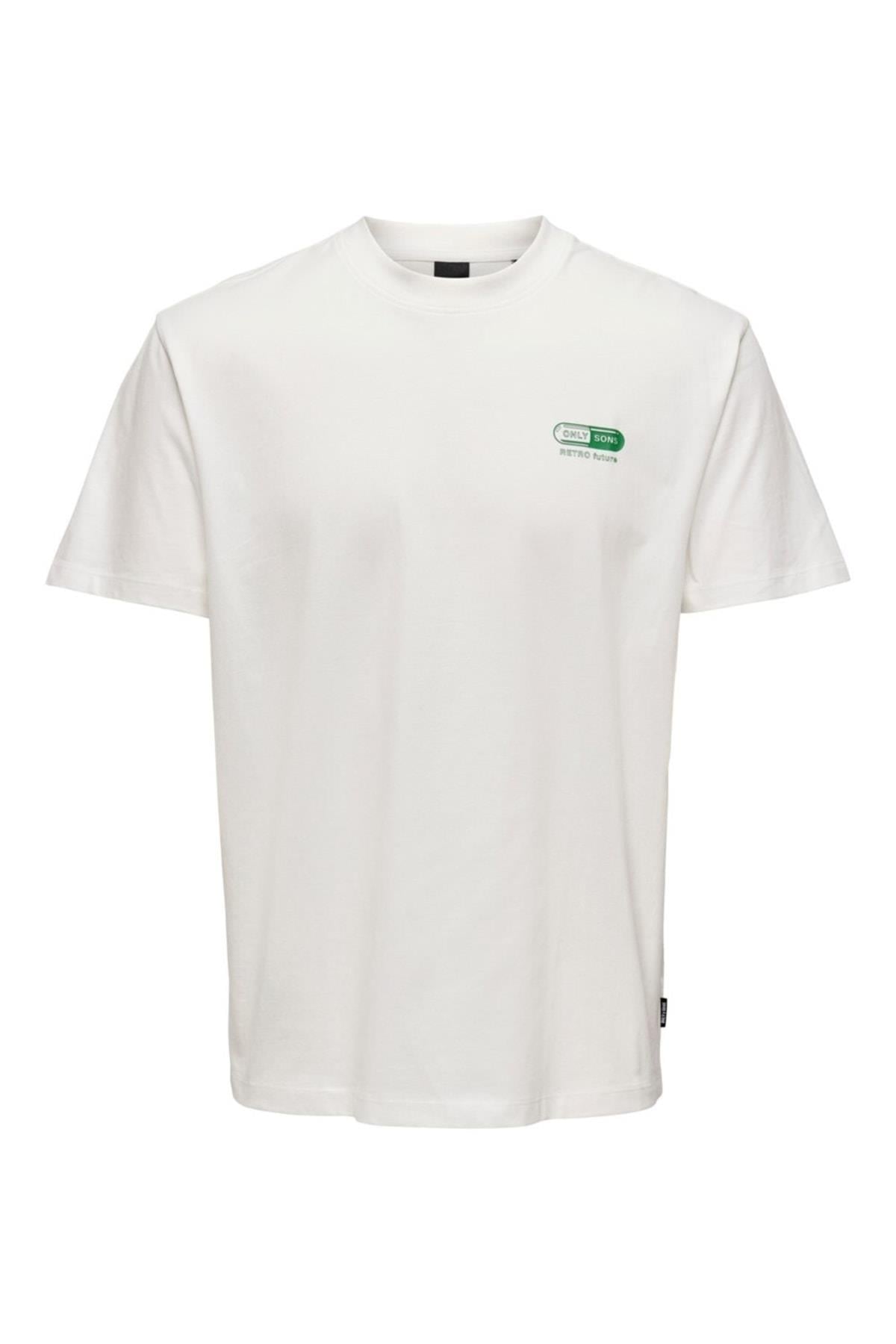 Only & Sons Erkek Pamuklu T-shirt Onsharold Retro Future  -  22024789 - Only & Sons - 22024789