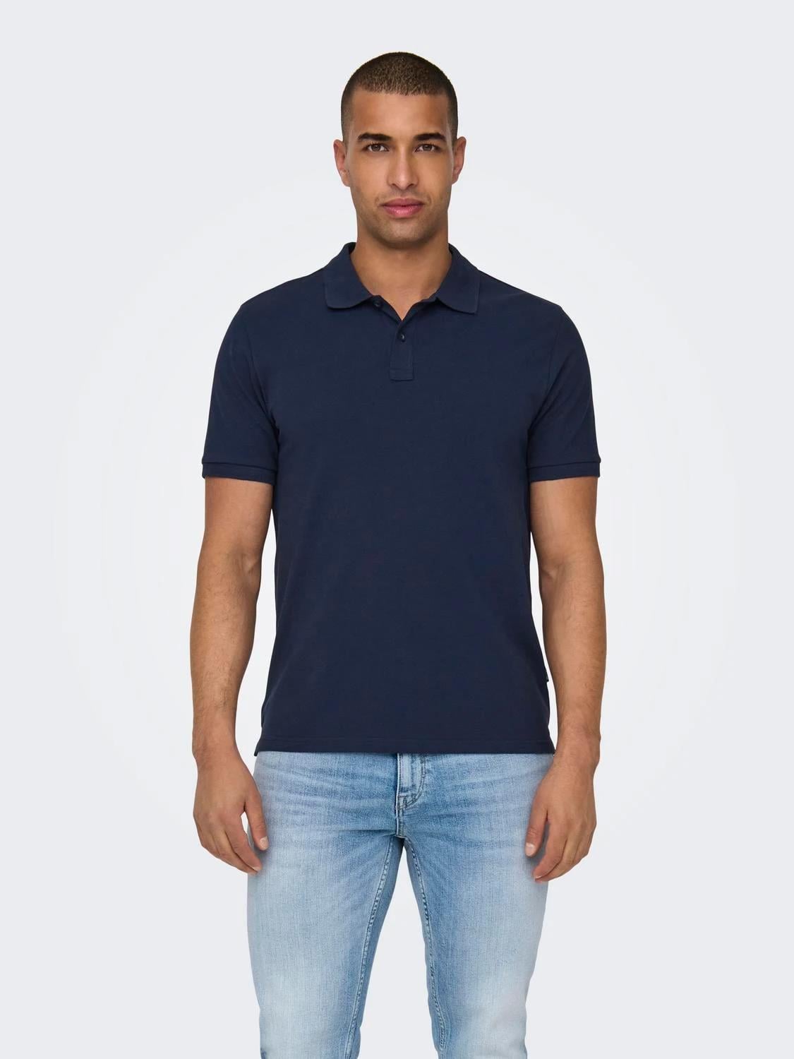 Only & Sons Erkek Polo Yaka Slim T-shirt - 22029044 - Only & Sons - 22029044