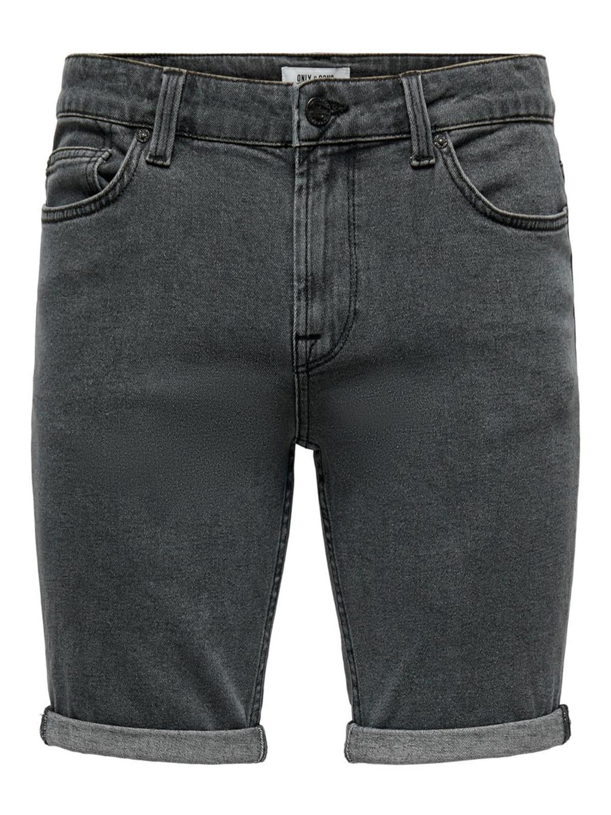 Only & Sons Erkek Regular Fit Siyah Kot Şort 22022331 - Only & Sons - 22022331