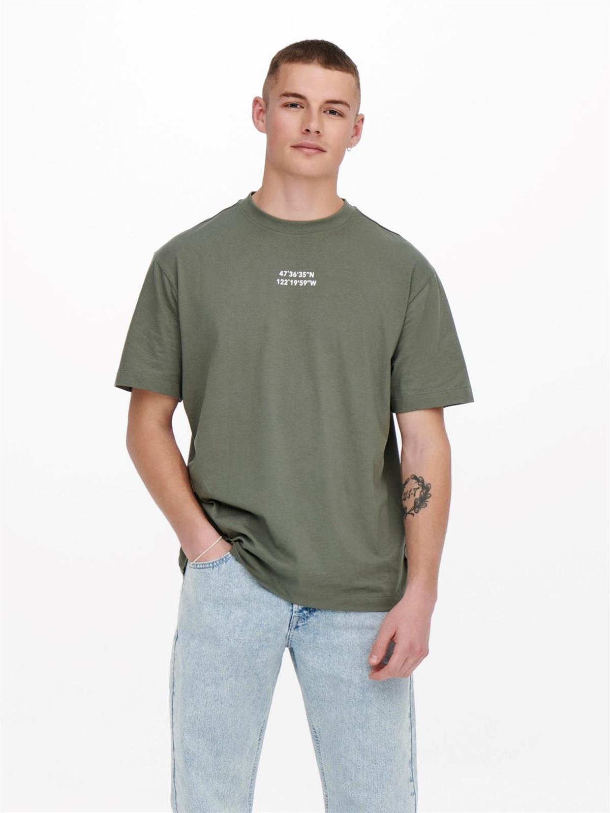 Only & Sons Erkek Sırt Baskılı Relax Fit T-shirt - 22022669 · 10