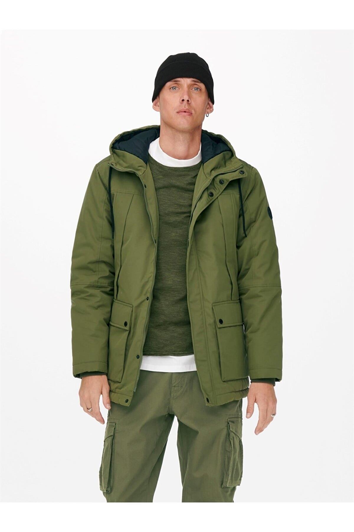 Only & Sons Onsjayden Erkek Kapüşonlu Parka Mont - 22022654  - Only & Sons - 23KW21000008