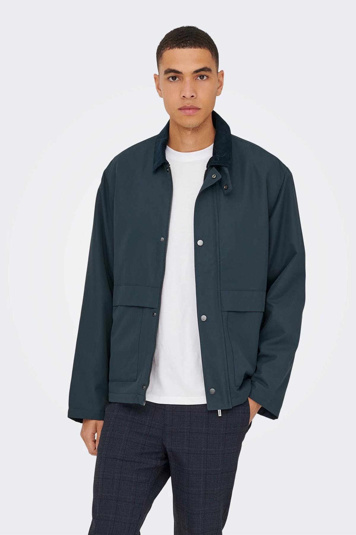 Only & Sons Onskosmo Erkek Lacivert Ceket Mont - 22034856 - Only & Sons - 22034856-BNS