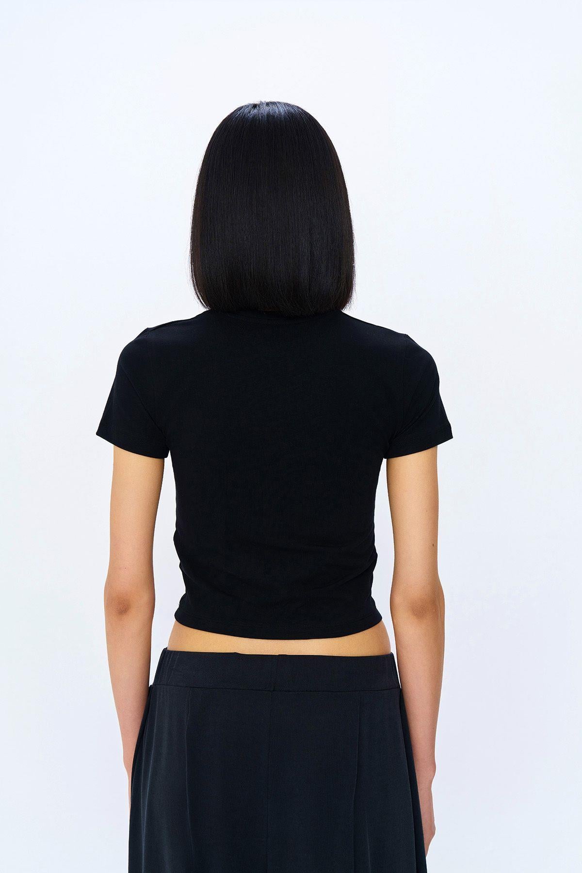 Quzu Kadın Kısa Kol Basic Crop Tişört - 24Y180280 · 30
